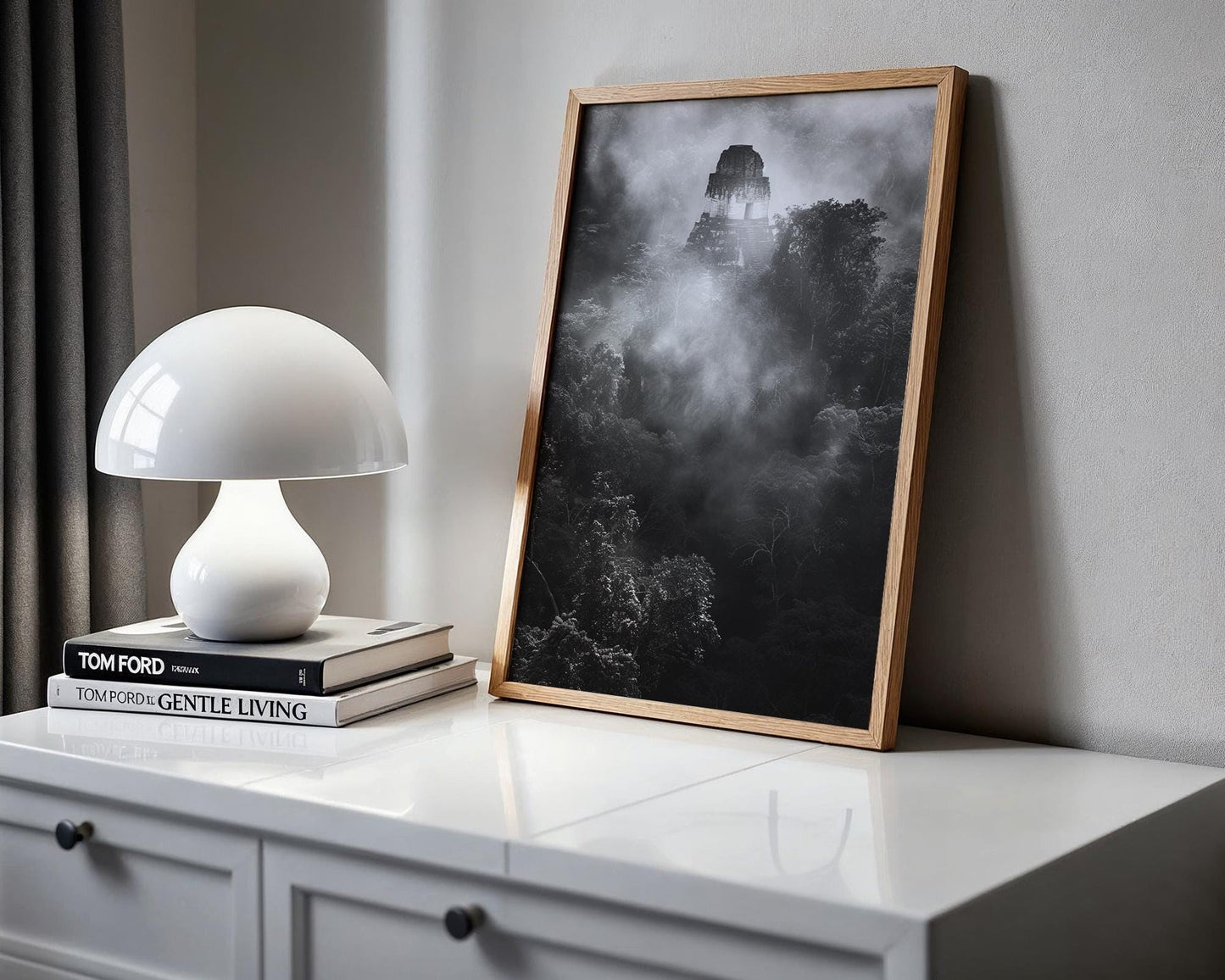 World Landmark | Mayan Temple Fine Art Print | Black and White Photography, Tikal Guatemala wall art print, minimalist black and white poster, modern Scandinavian wall decor, Monohaus
