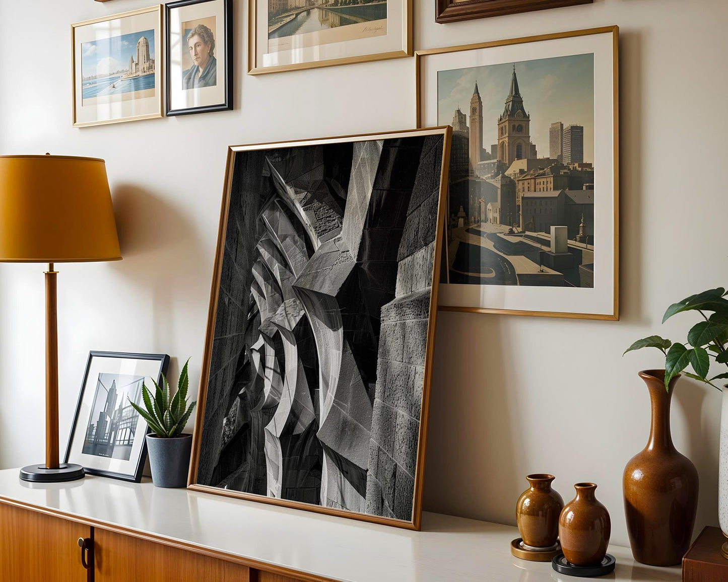 Urban Photography | Gaudi Architecture Print | Barcelona Modernist Stone Facade Photography wall art print, black and white architectural poster, minimalist modern Scandinavian wall decor, Monohaus