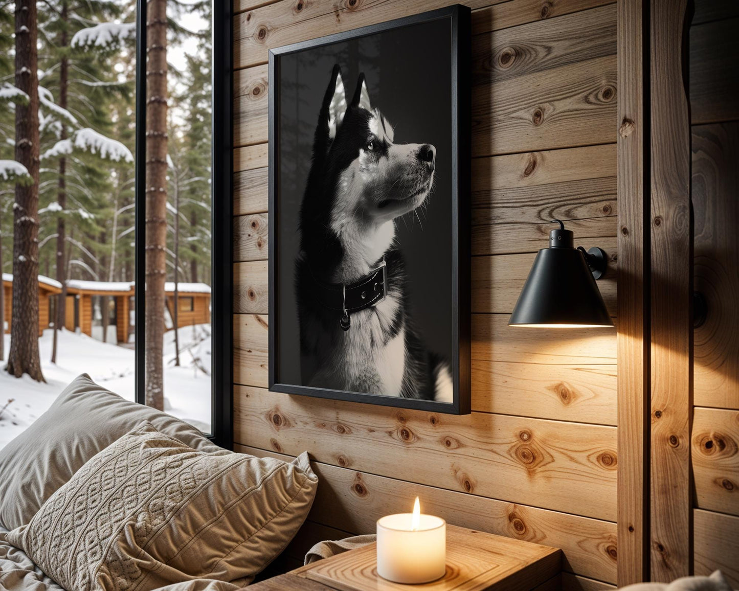 Dog Photography Husky Pet Portrait Print | Black and White Modern Poster wall art print, minimalist black and white poster, modern Scandinavian wall decor, Monohaus
