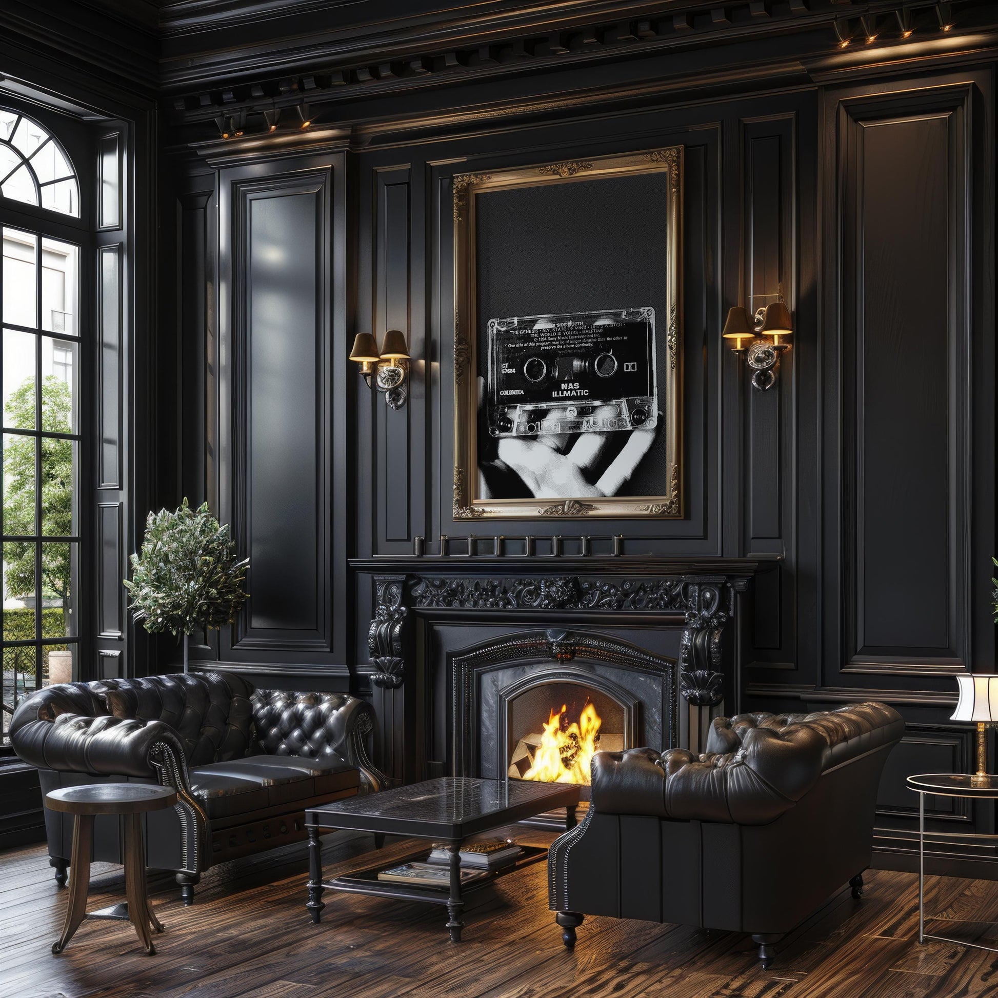 Designer Wall Art | Nas Illmatic Cassette Print | Black and White Hip Hop Photography wall art print, minimalist black and white poster, modern Scandinavian wall decor, Monohaus