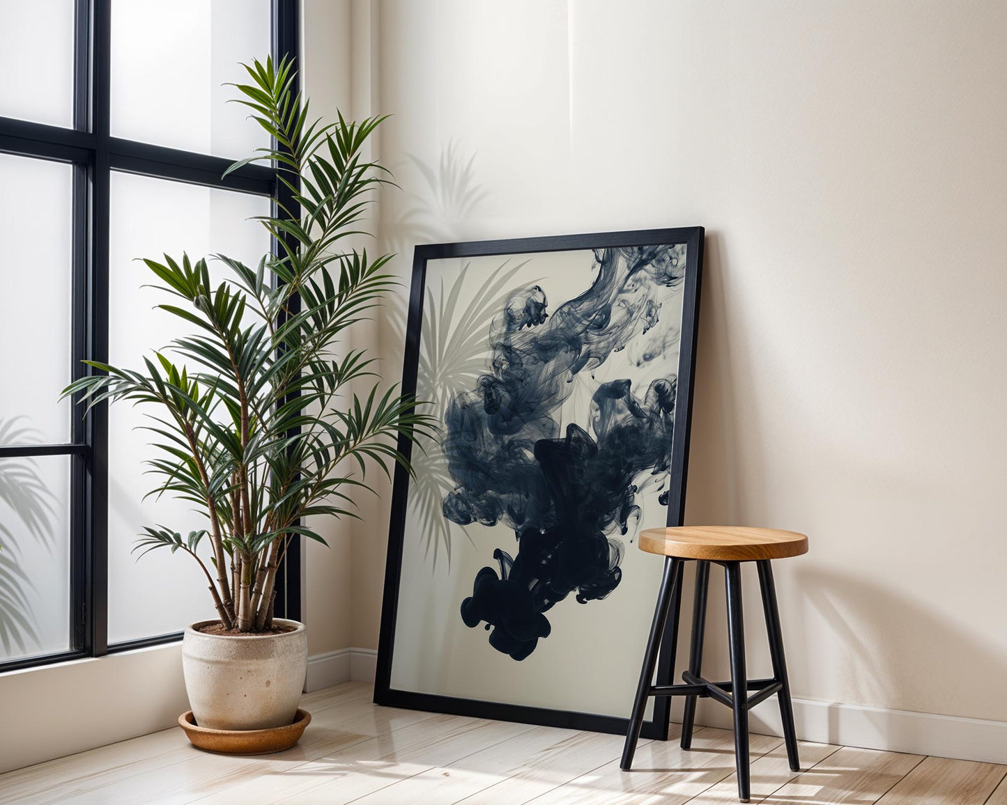 Minimal Wall Art Black Ink Smoke Art Print | Minimalist Abstract Photography abstract wall art print, geometric minimalist poster, modern Scandinavian decor, Monohaus