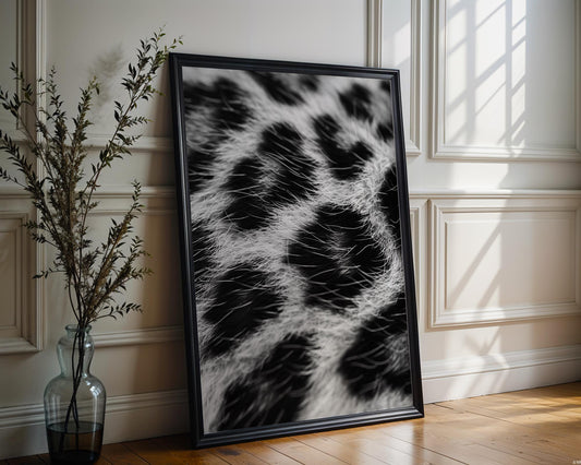 Wildlife Poster | Leopard Print | Black & White Animal Fur Texture Wall Art wall art print, minimalist black and white poster, modern Scandinavian wall decor, Monohaus