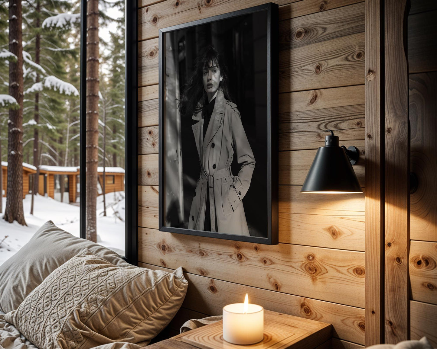 Minimal Wall Art Woman in Trench Coat Print | Black and White Minimalist Fashion Photo wall art print, minimalist black and white poster, modern Scandinavian wall decor, Monohaus