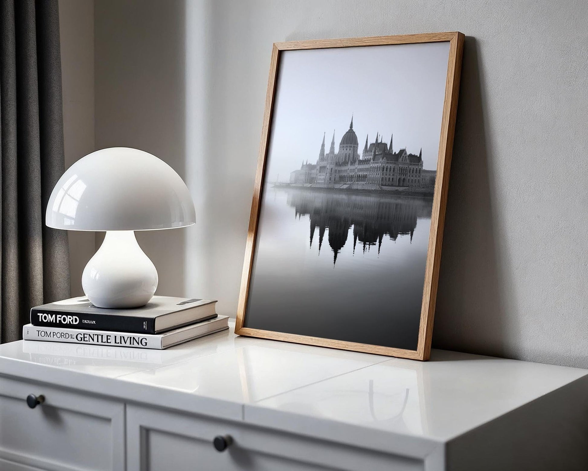 World Landmark | Budapest Parliament Print | Black and White Architecture Photography wall art print, black and white architectural poster, minimalist modern Scandinavian wall decor, Monohaus