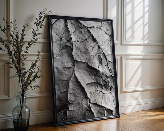 Botanical Photo | Abstract Leaf Macro Photography Print | Black & White Minimal abstract wall art print, geometric minimalist poster, modern Scandinavian decor, Monohaus