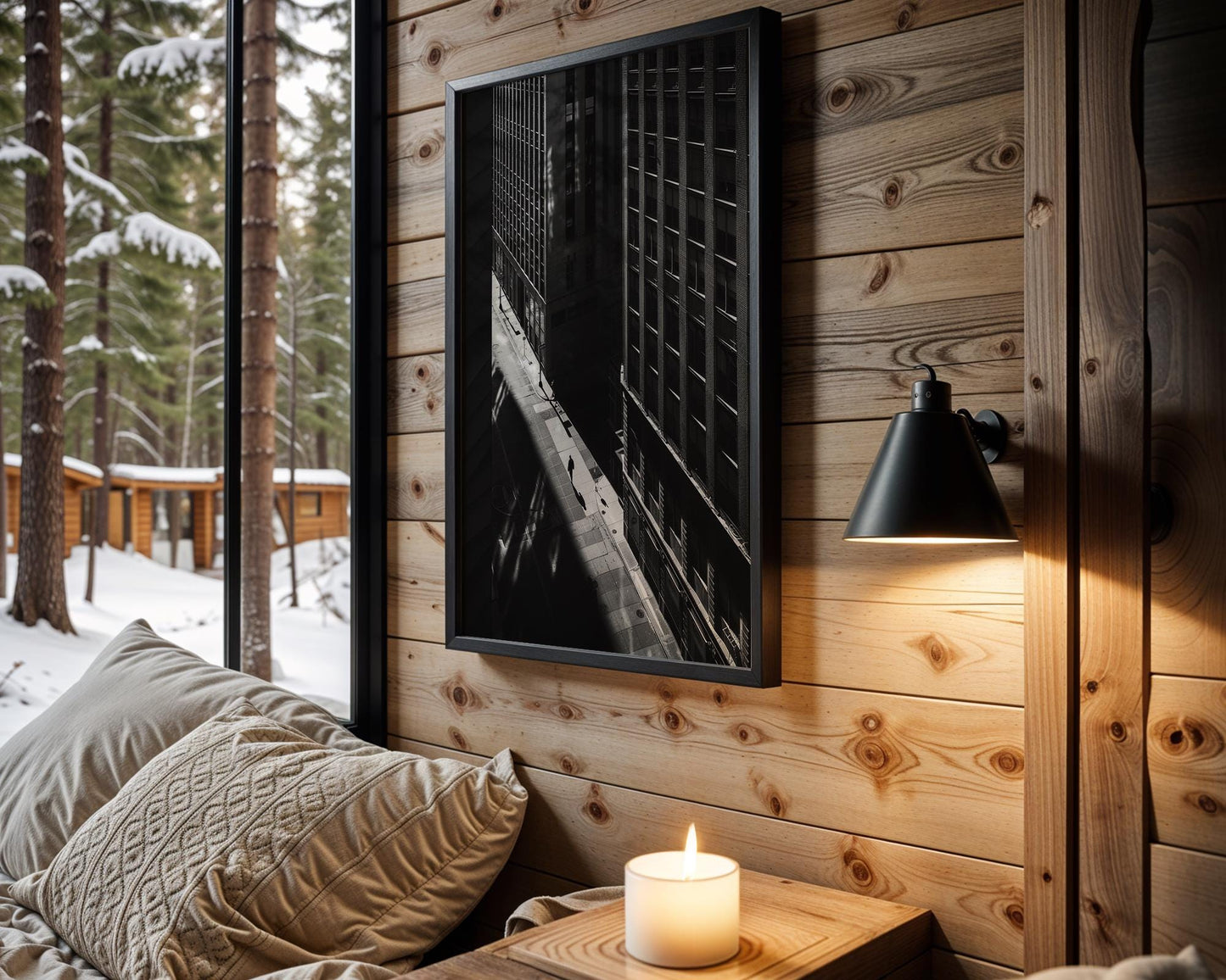 City Canyon Shadow Print | Black and White Urban Photography wall art print, black and white architectural poster, minimalist modern Scandinavian wall decor, Monohaus