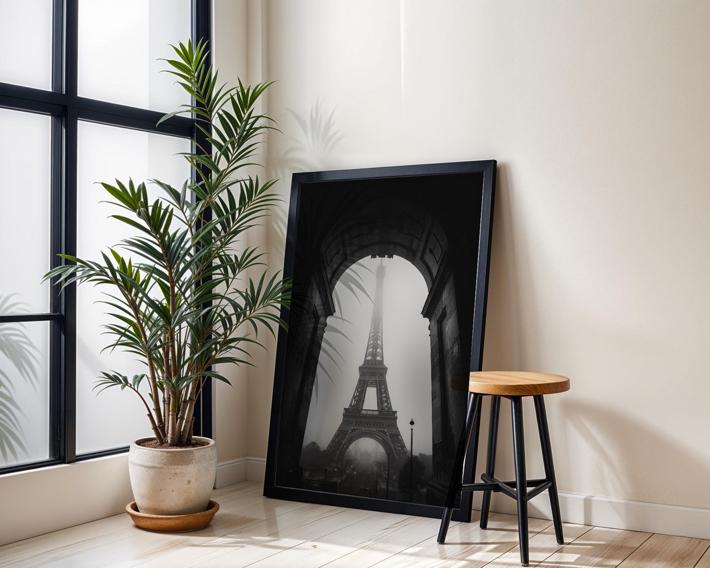 World Landmark | Eiffel Tower Black and White Photography Print | Paris Architecture Wall Art