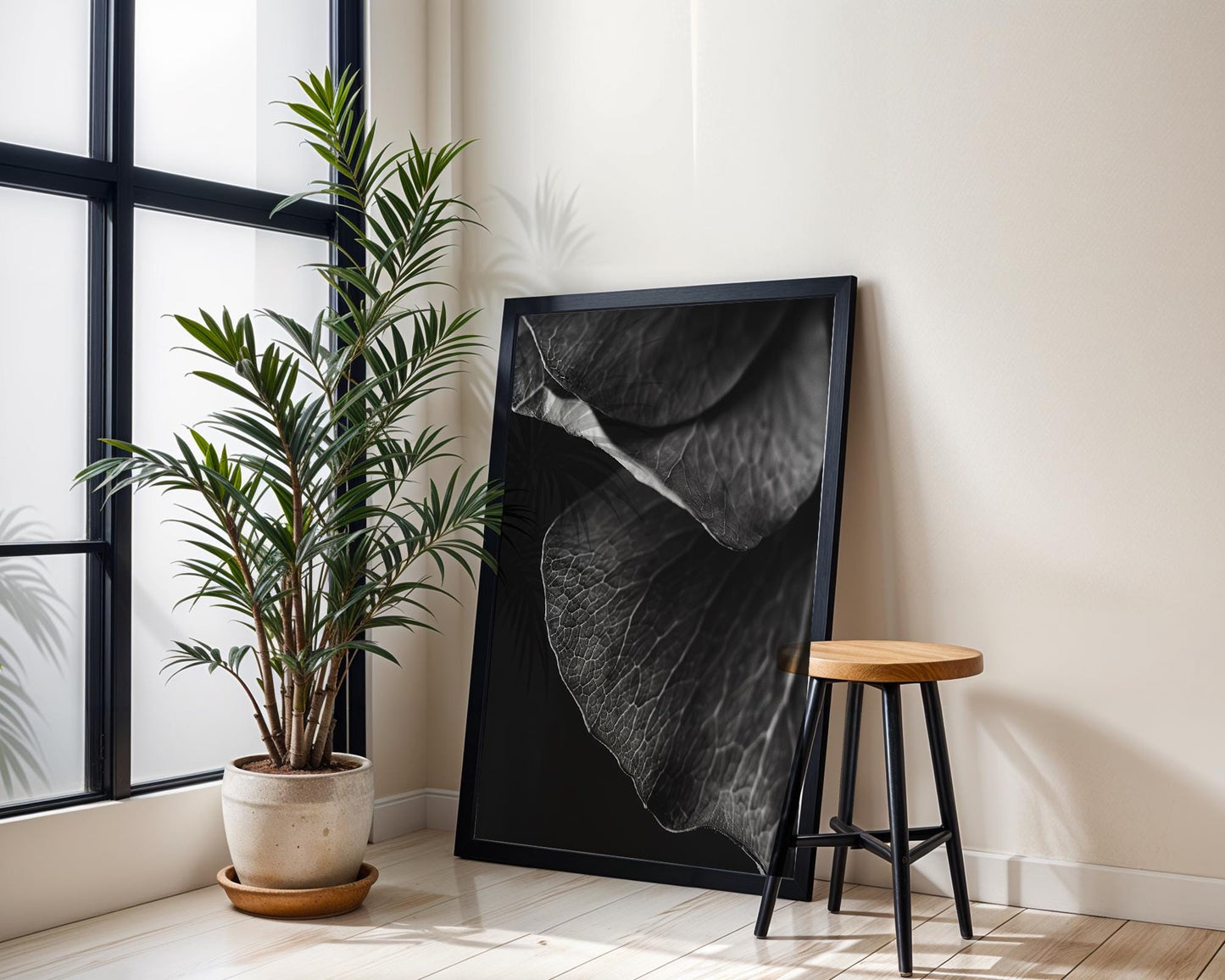 Botanical Photo | Abstract Floral Macro Print | Dark Petals, Minimalist Photography abstract wall art print, geometric minimalist poster, modern Scandinavian decor, Monohaus