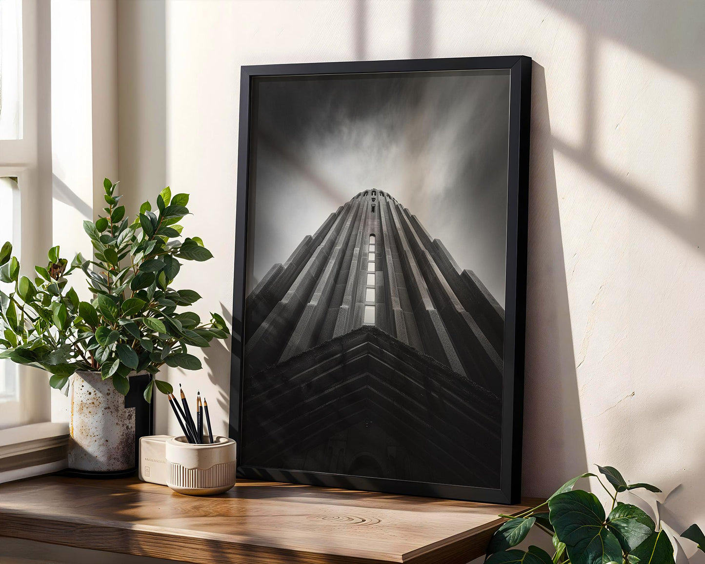 World Landmark | Hallgrímskirkja Church Print | Black and White Reykjavik Architecture Photography