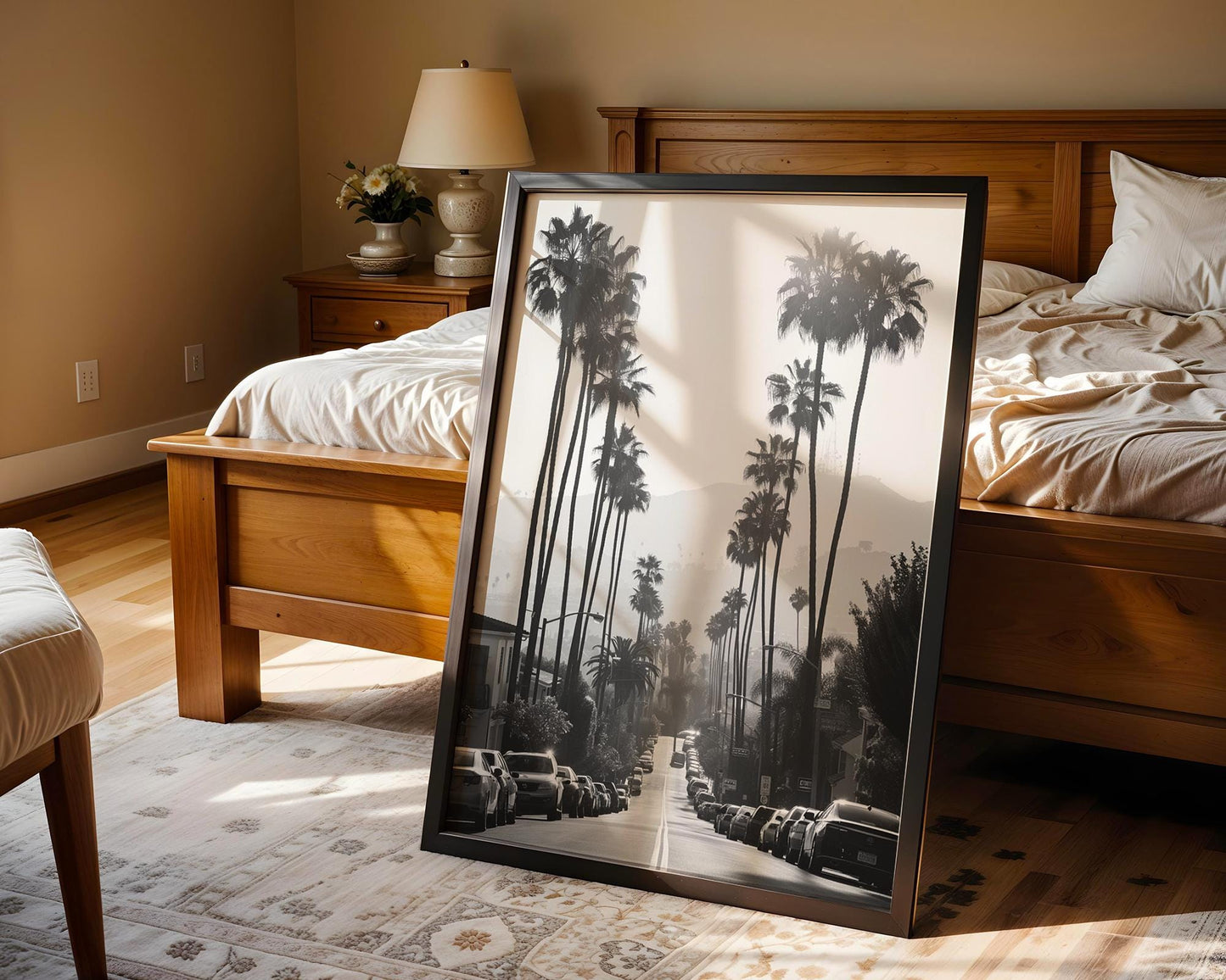 World Landmark | Beverly Hills Photography Print | Black and White Palm Tree Wall Art