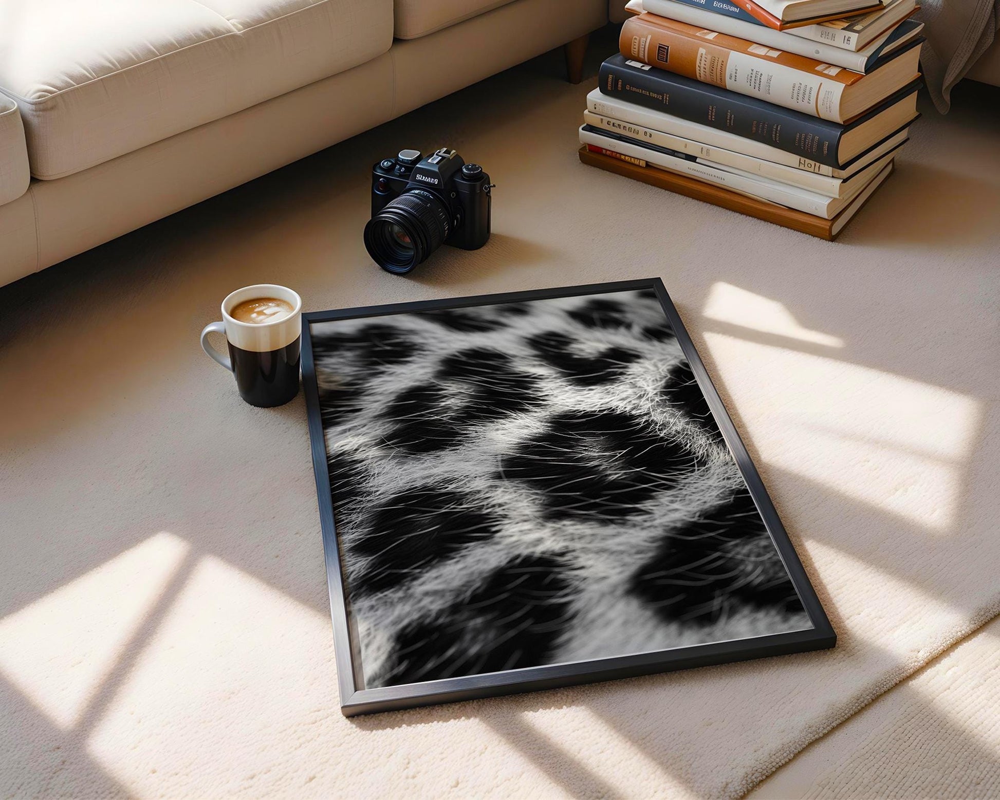 Wildlife Poster | Leopard Print | Black & White Animal Fur Texture Wall Art wall art print, minimalist black and white poster, modern Scandinavian wall decor, Monohaus