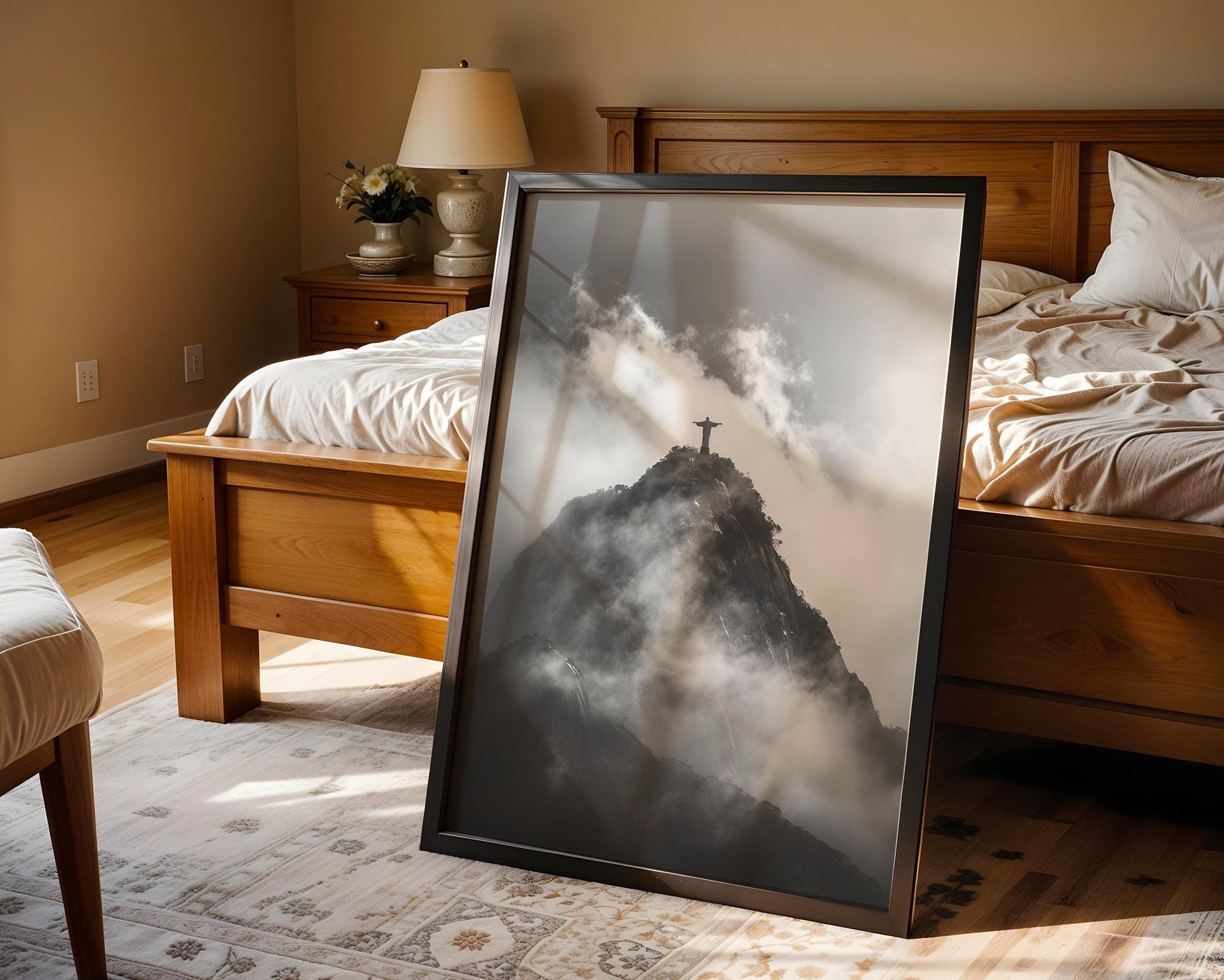 World Landmark | Christ the Redeemer Print | Rio de Janeiro, Brazil Black and White Photography wall art print, minimalist black and white poster, modern Scandinavian wall decor, Monohaus