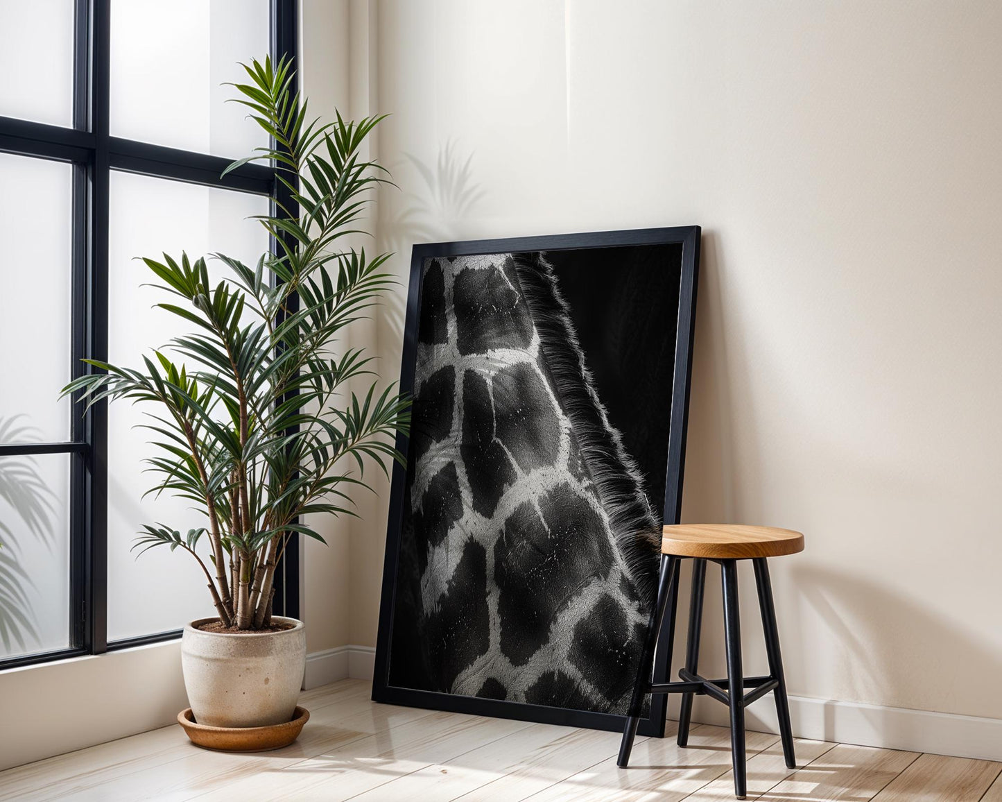 Wildlife Poster | Giraffe Print | Black & White Safari Photography, Modern Wall Art wall art print, minimalist black and white poster, modern Scandinavian wall decor, Monohaus