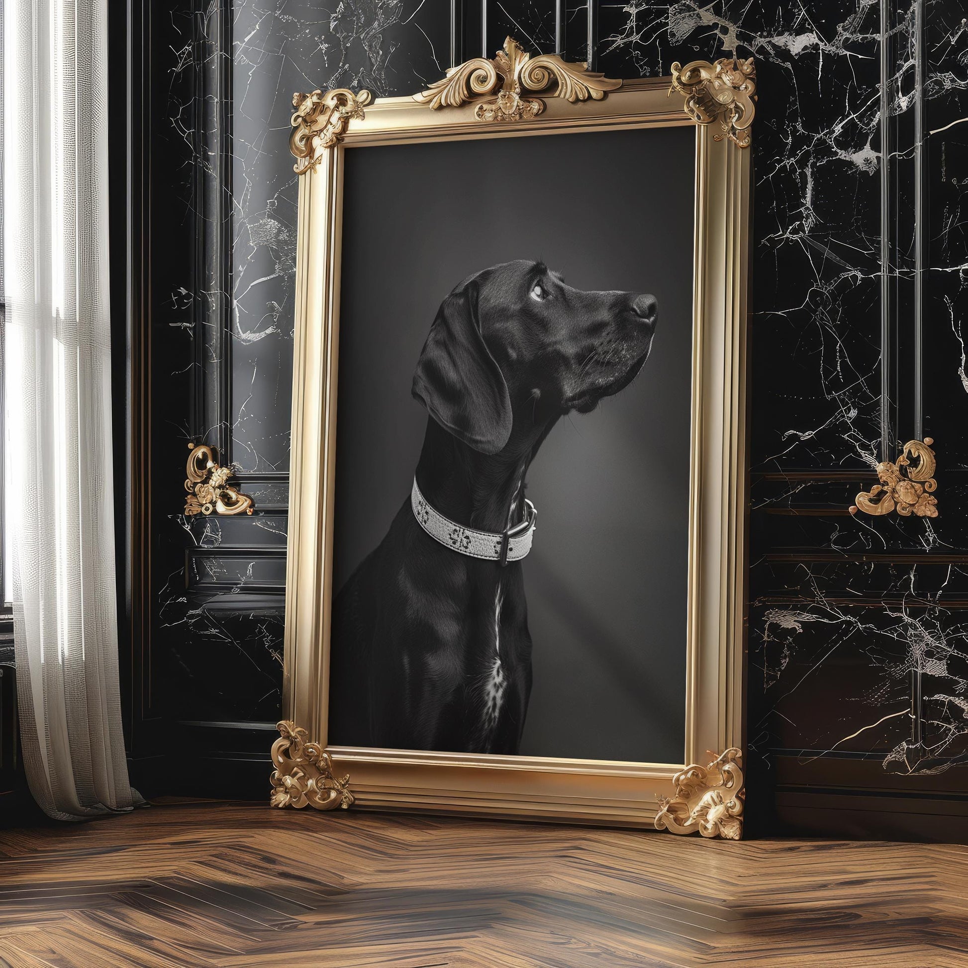 Dog Photography Black Lab Portrait Print | Minimalist wall art print, minimalist black and white poster, modern Scandinavian wall decor, Monohaus