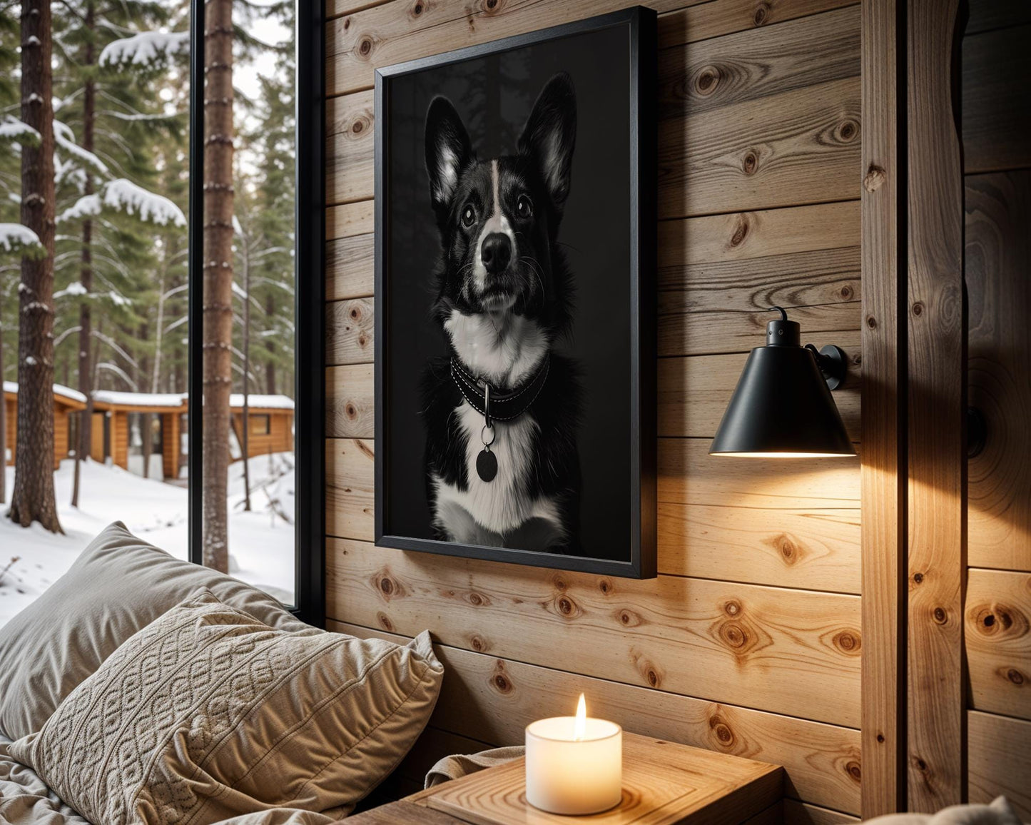 Dog Photography Corgi Portrait Print | Black and White Minimalist Fine Art wall art print, minimalist black and white poster, modern Scandinavian wall decor, Monohaus