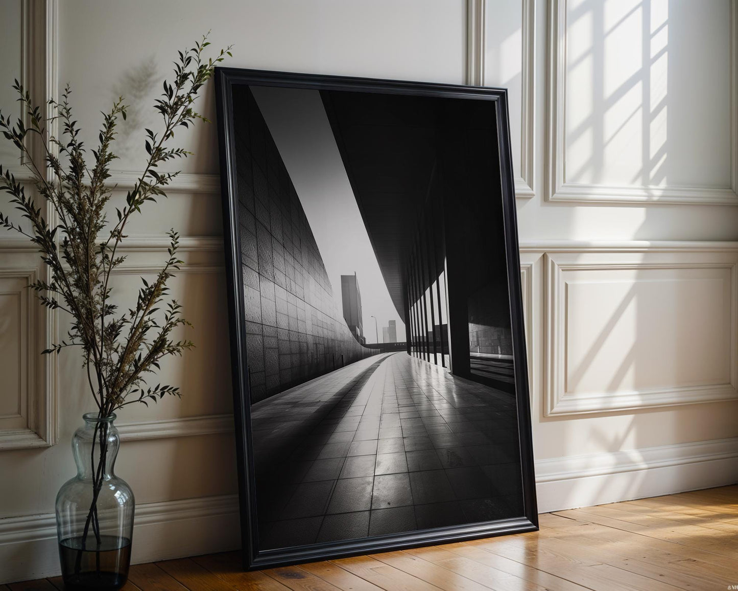 Urban Photography | Abstract Curved Modern Architecture Print Black and White wall art print, black and white architectural poster, minimalist modern Scandinavian wall decor, Monohaus