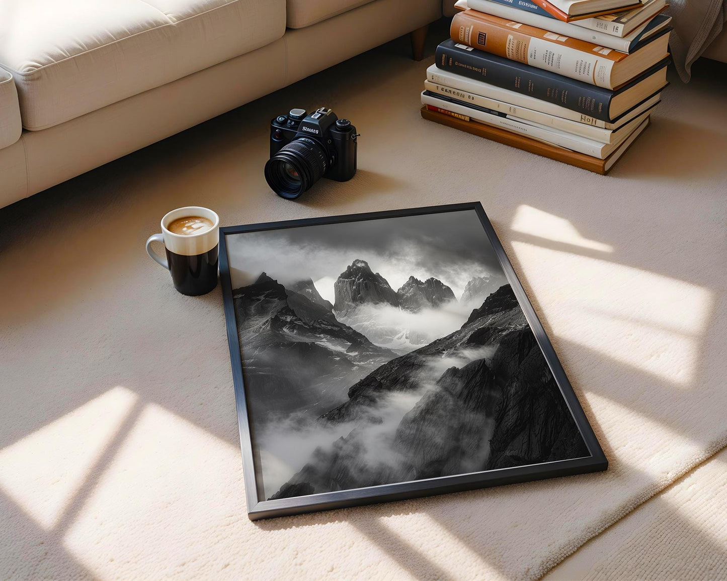 World Landmark | Patagonia Mountain Print | Torres del Paine, Chile Black and White Photography