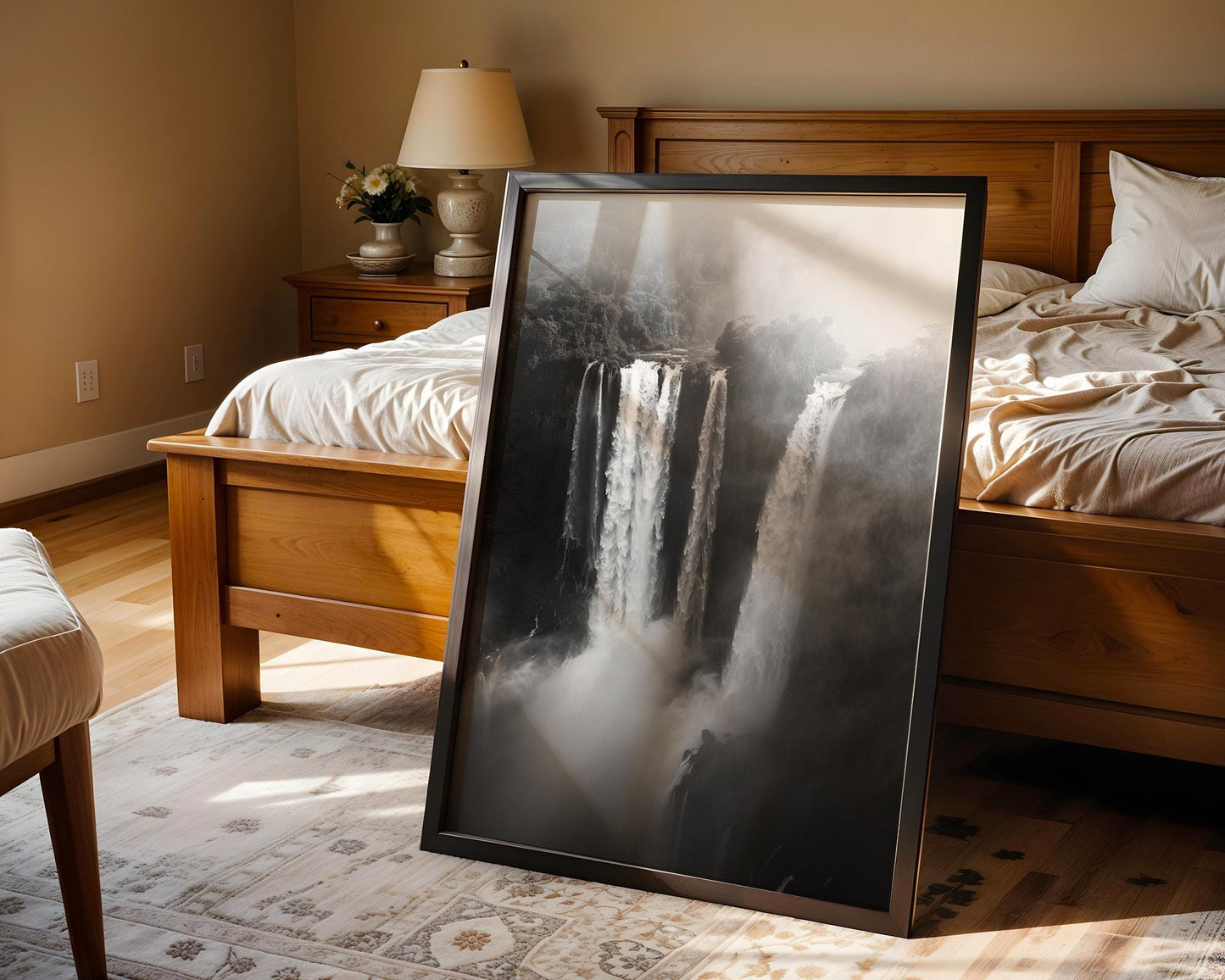 World Landmark | Iguazu Falls Print | Black and White Minimalist Photography wall art print, minimalist black and white poster, modern Scandinavian wall decor, Monohaus