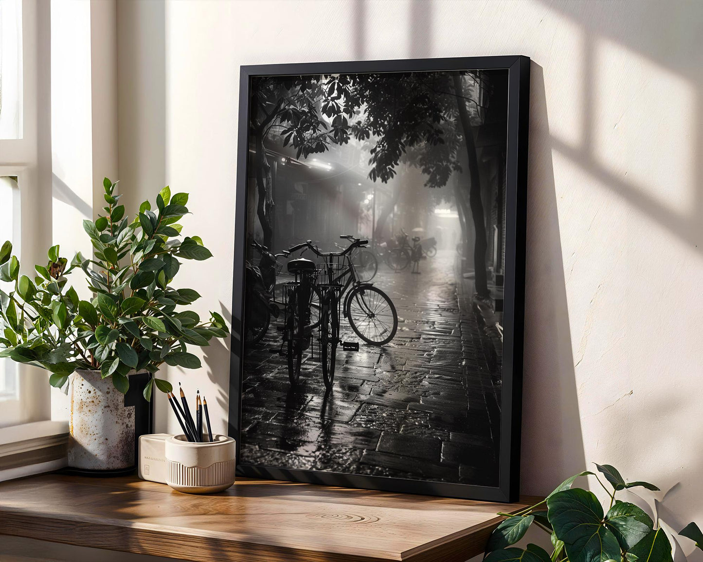 World Landmark | Hanoi Street Scene Photography Print | Black and White Travel Poster black and white photo print, minimalist monochrome wall art poster for modern interiors, Monohaus