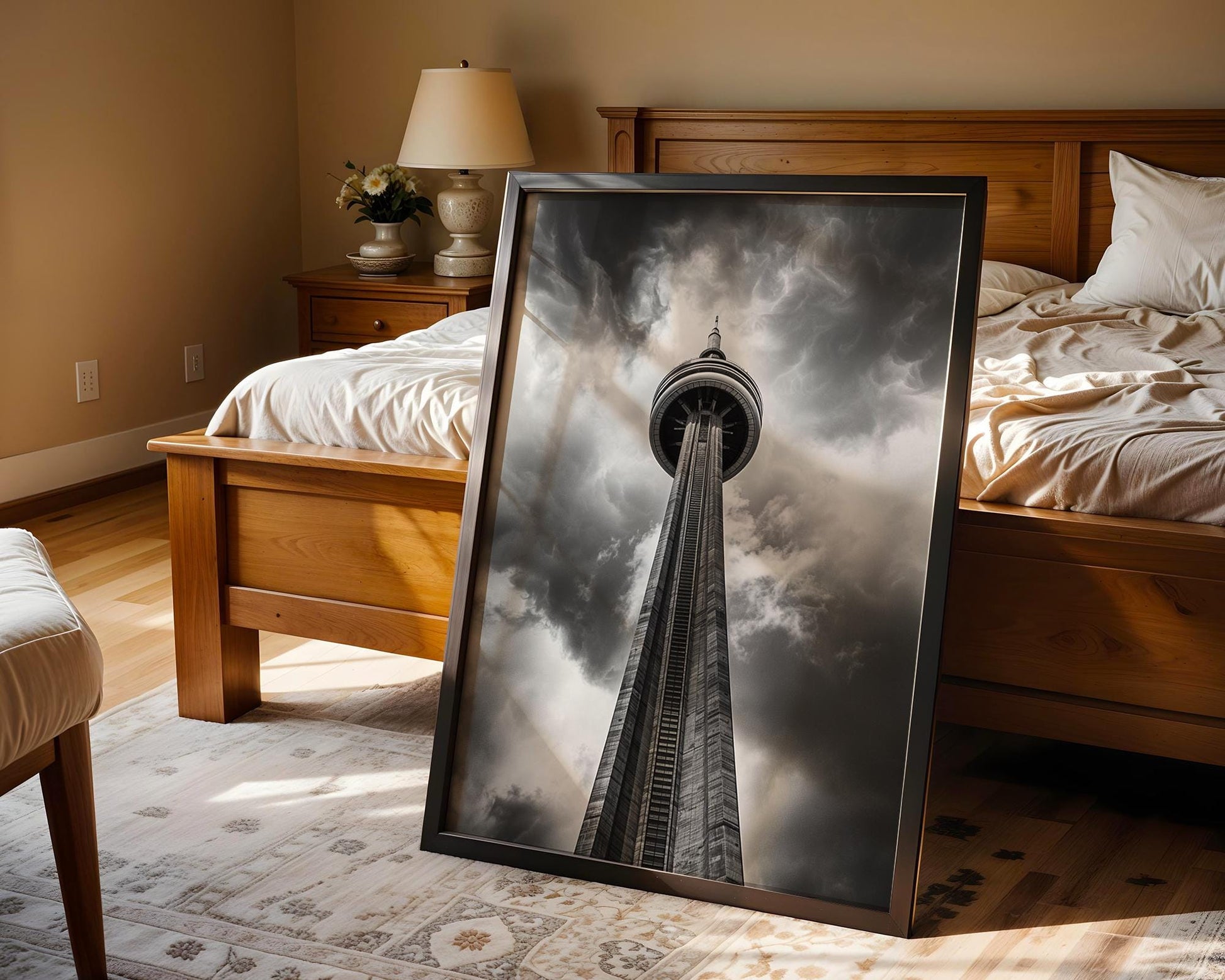 World Landmark | CN Tower Toronto Print | Black and White Photography, Modern Architecture wall art print, black and white architectural poster, minimalist modern Scandinavian wall decor, Monohaus