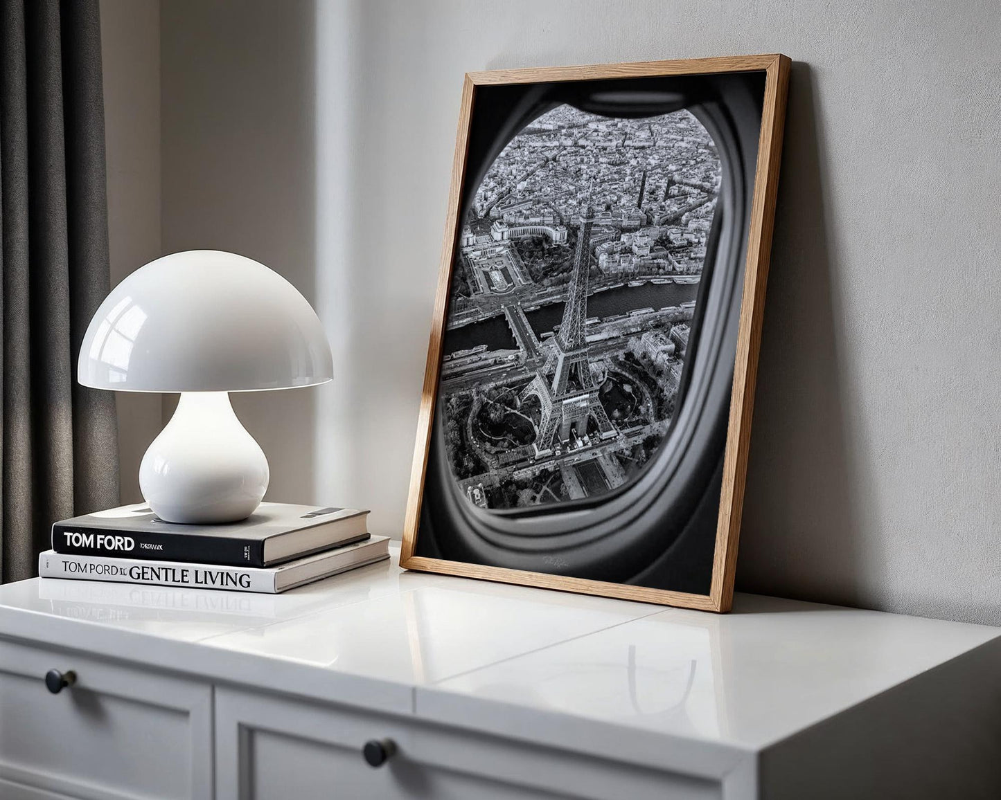 World Landmark | Eiffel Tower Print | Black and White Paris Aerial View wall art print, black and white architectural poster, minimalist modern Scandinavian wall decor, Monohaus