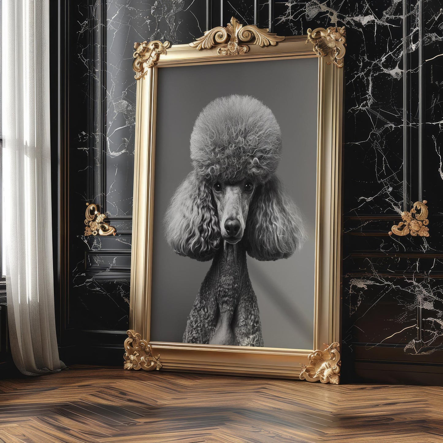 Dog Photography Modern Poodle Print | Black and White , Minimalist Poster wall art print, minimalist black and white poster, modern Scandinavian wall decor, Monohaus