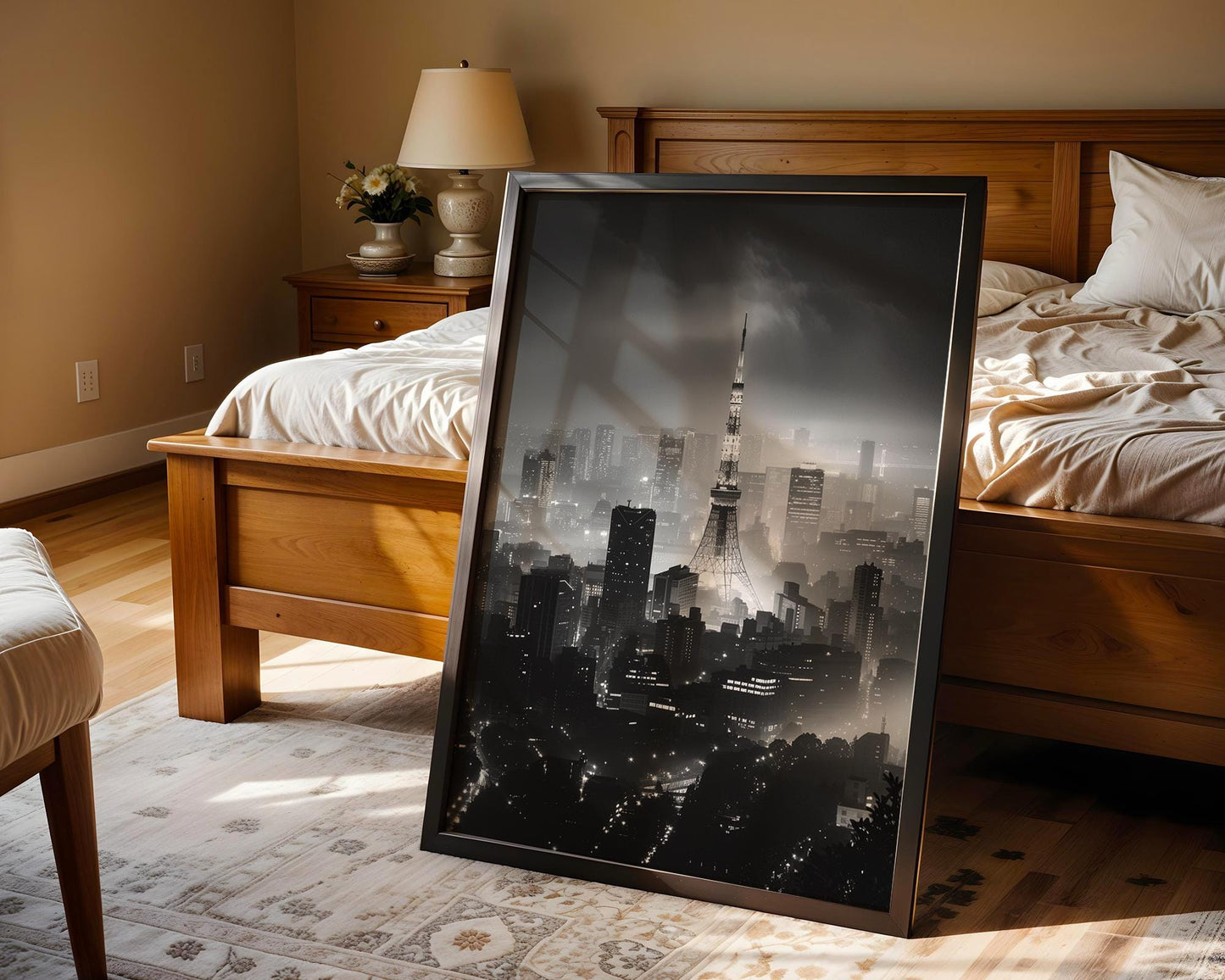 World Landmark | Tokyo Tower Black and White Photography Print | Japan Cityscape Wall Art wall art print, black and white architectural poster, minimalist modern Scandinavian wall decor, Monohaus