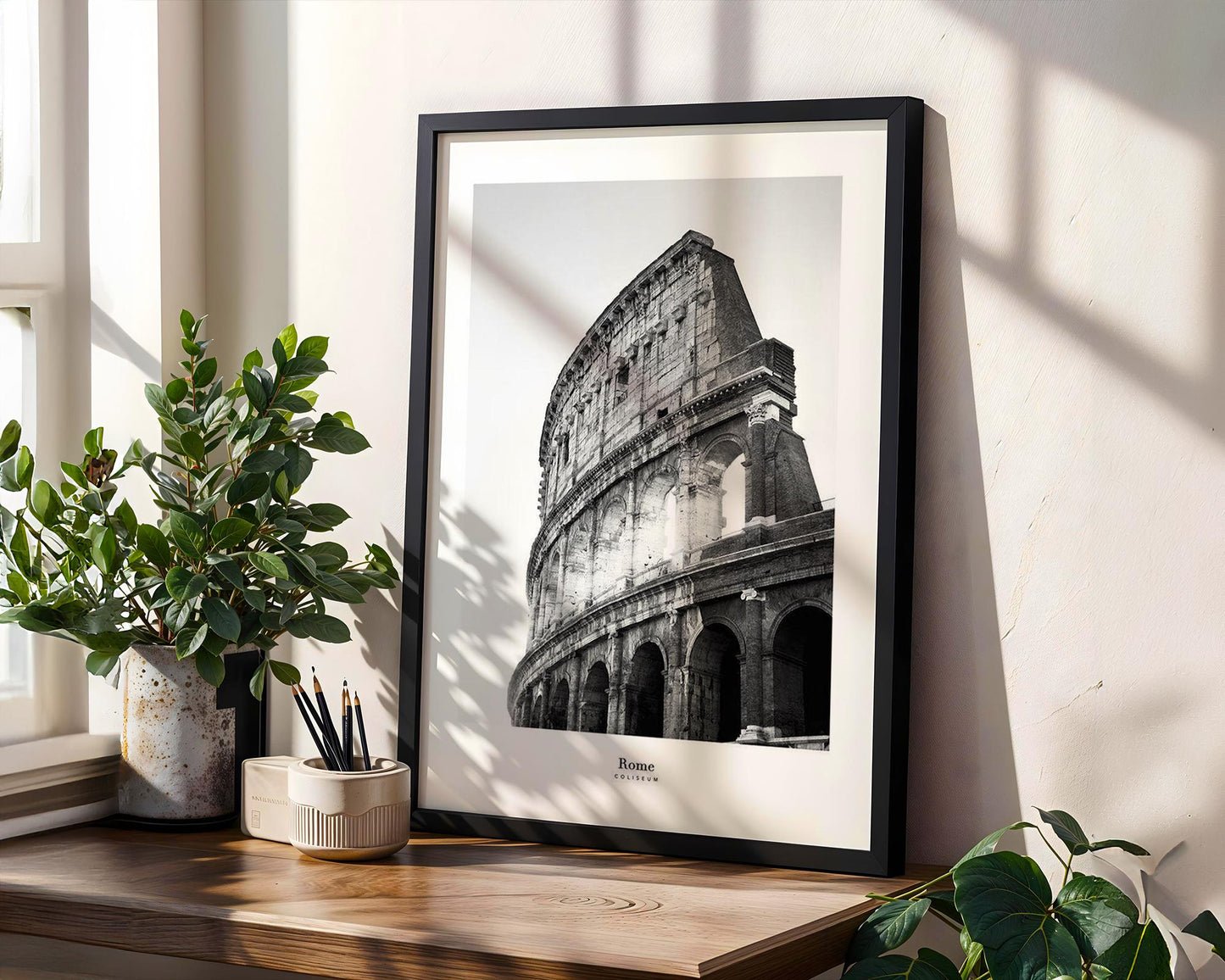 World Landmark | Rome Colosseum Print | Black and White Photography, Italian Architecture wall art print, black and white architectural poster, minimalist modern Scandinavian wall decor, Monohaus