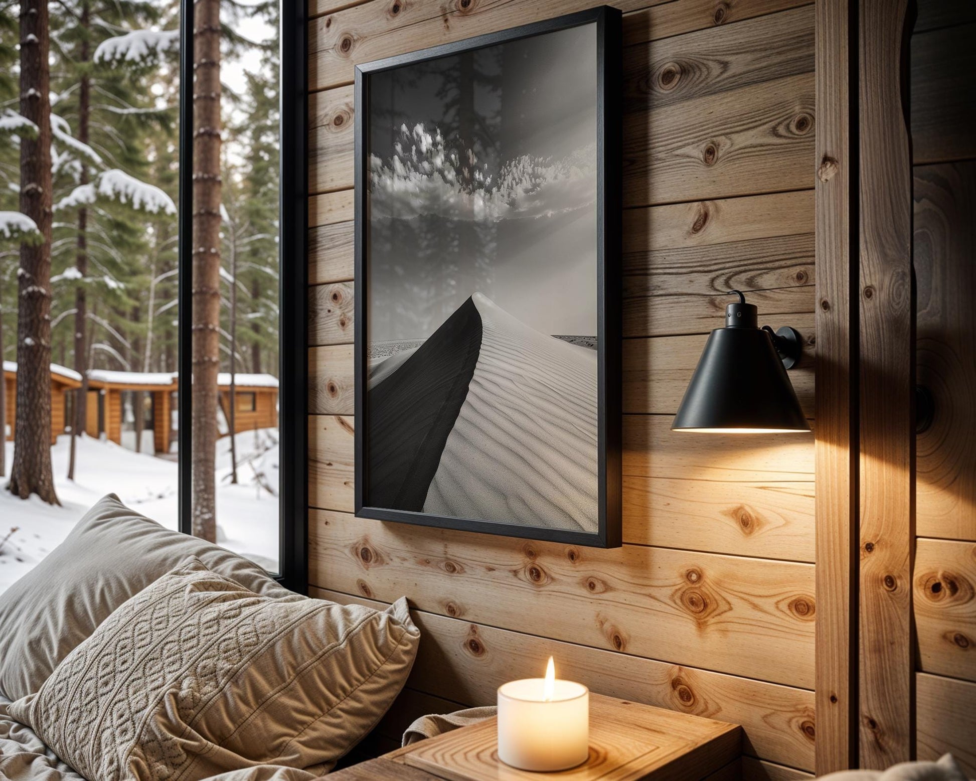 Botanical Photo | Black and White Sand Dune Photography Print | Minimalist Desert Landscape wall art print, minimalist black and white poster, modern Scandinavian wall decor, Monohaus