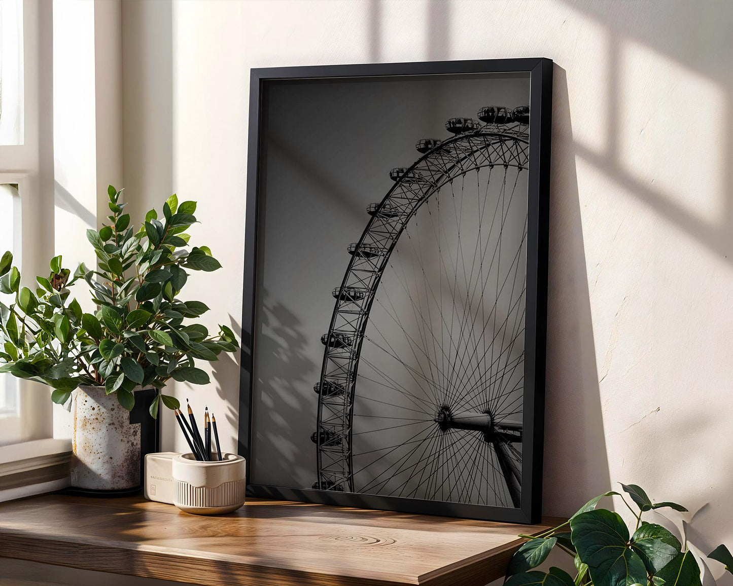 World Landmark | London Eye Photography Print | Minimalist Black and White Wall Art wall art print, minimalist black and white poster, modern Scandinavian wall decor, Monohaus