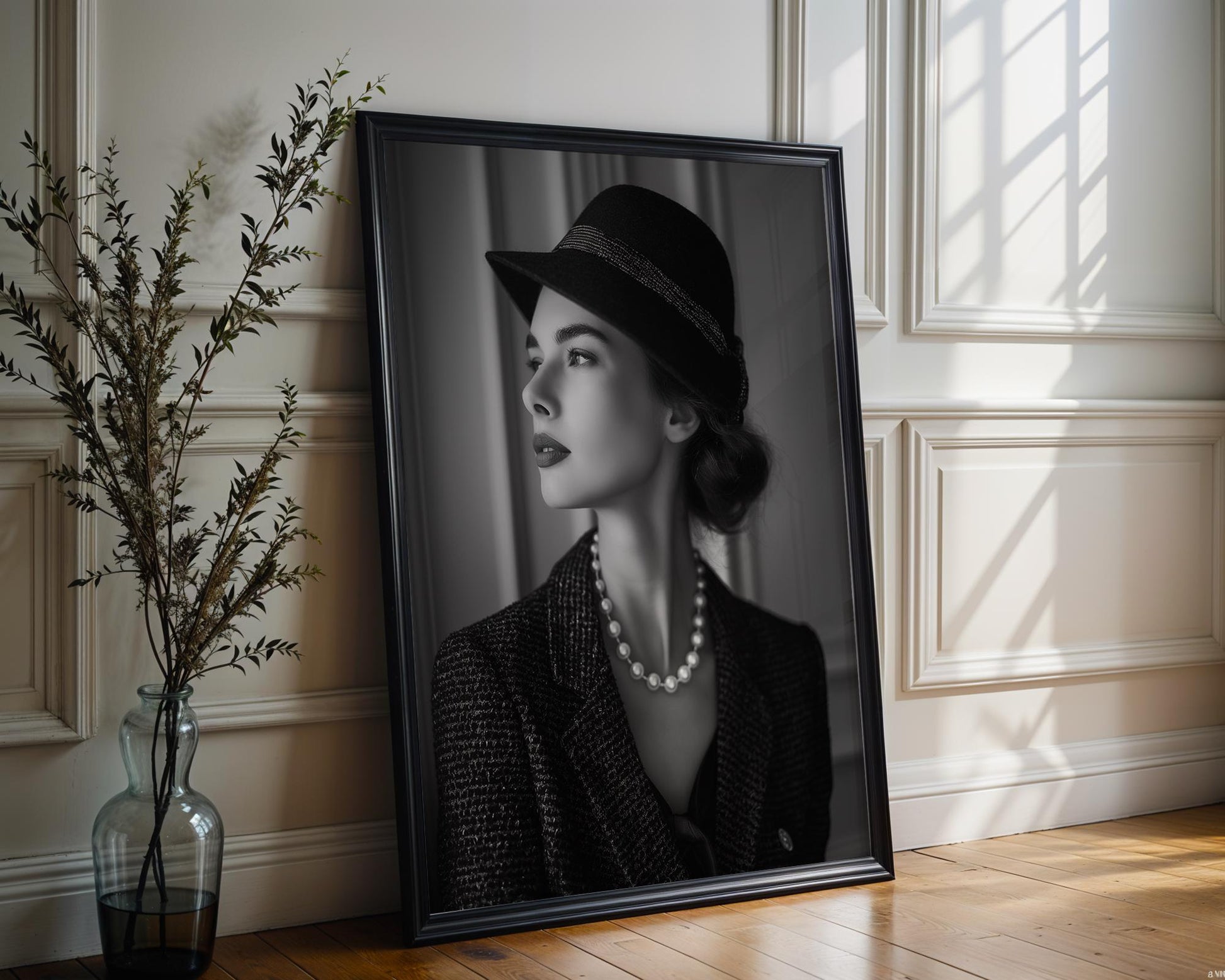 Minimal Wall Art | Retro Paris Fashion Print |  Glamour Photography wall art print, minimalist black and white poster, modern Scandinavian wall decor, Monohaus