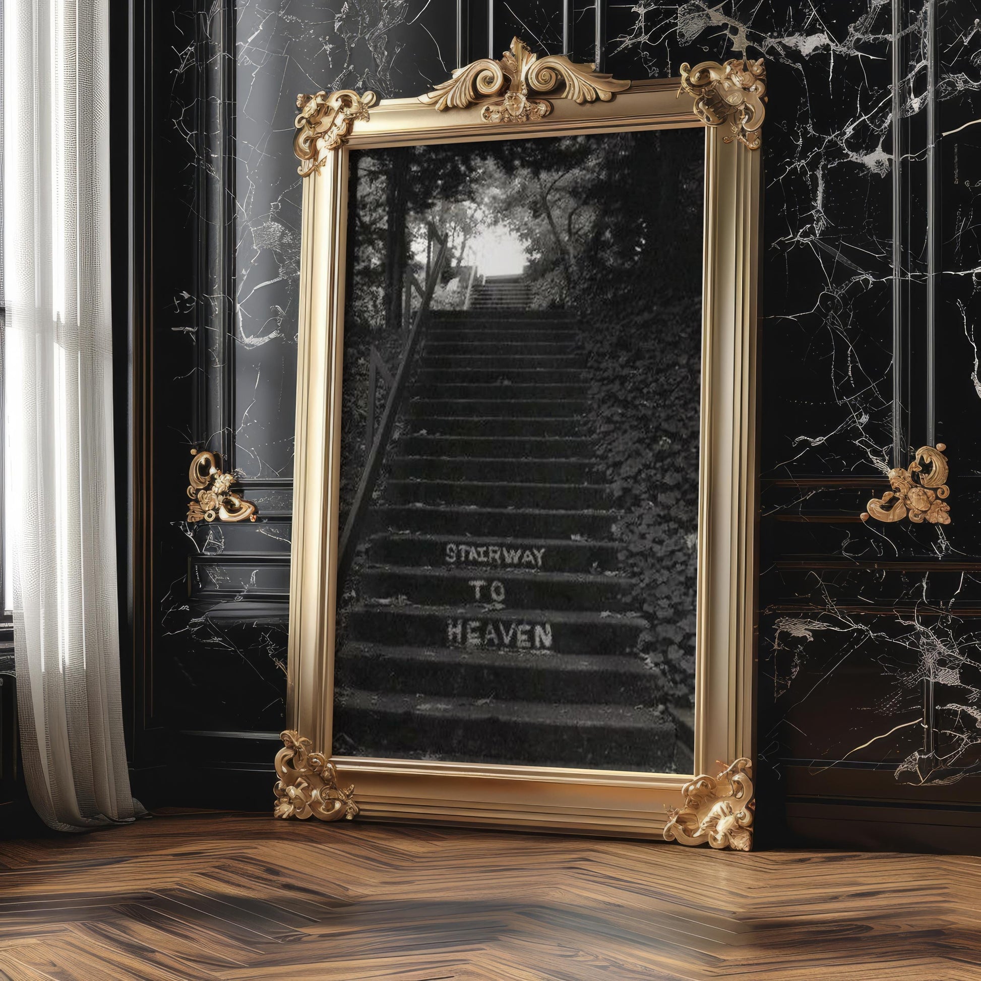 Designer Wall Art | Stairway to Heaven Photography Print | Minimalist Home Decor wall art print, minimalist black and white poster, modern Scandinavian wall decor, Monohaus