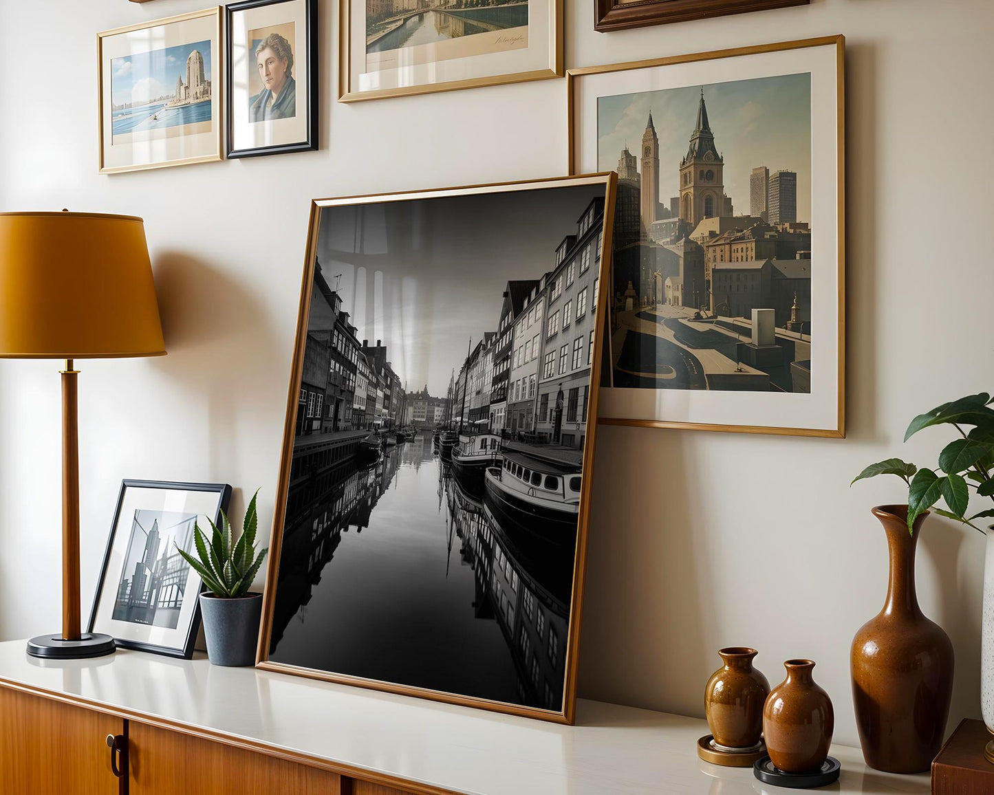 World Landmark | Copenhagen Photography Print | Nyhavn Canal Black and White Wall Art wall art print, minimalist black and white poster, modern Scandinavian wall decor, Monohaus