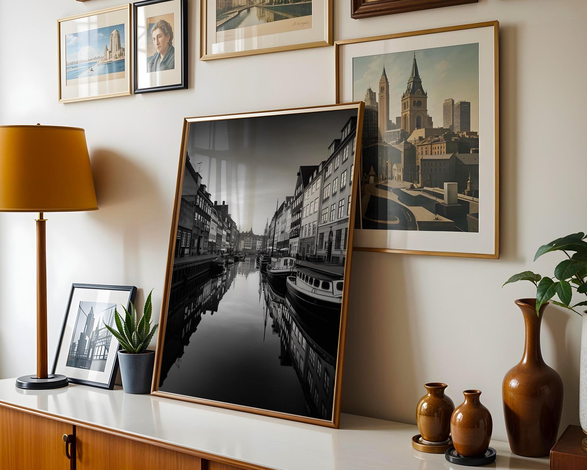 World Landmark | Copenhagen Photography Print | Nyhavn Canal Black and White Wall Art wall art print, minimalist black and white poster, modern Scandinavian wall decor, Monohaus