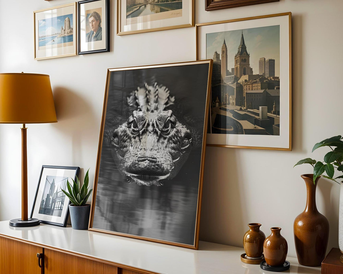 Wildlife Poster | Crocodile Photography Print | Minimalist Black & White Animal Wall Art wall art print, minimalist black and white poster, modern Scandinavian wall decor, Monohaus