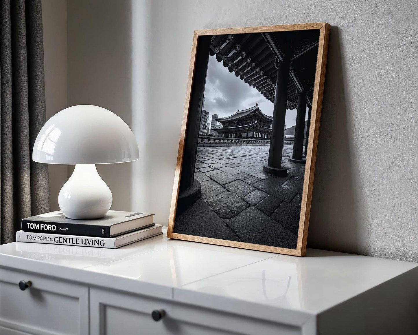 World Landmark | Gyeongbokgung Palace Print | Seoul Black and White Photography wall art print, minimalist black and white poster, modern Scandinavian wall decor, Monohaus