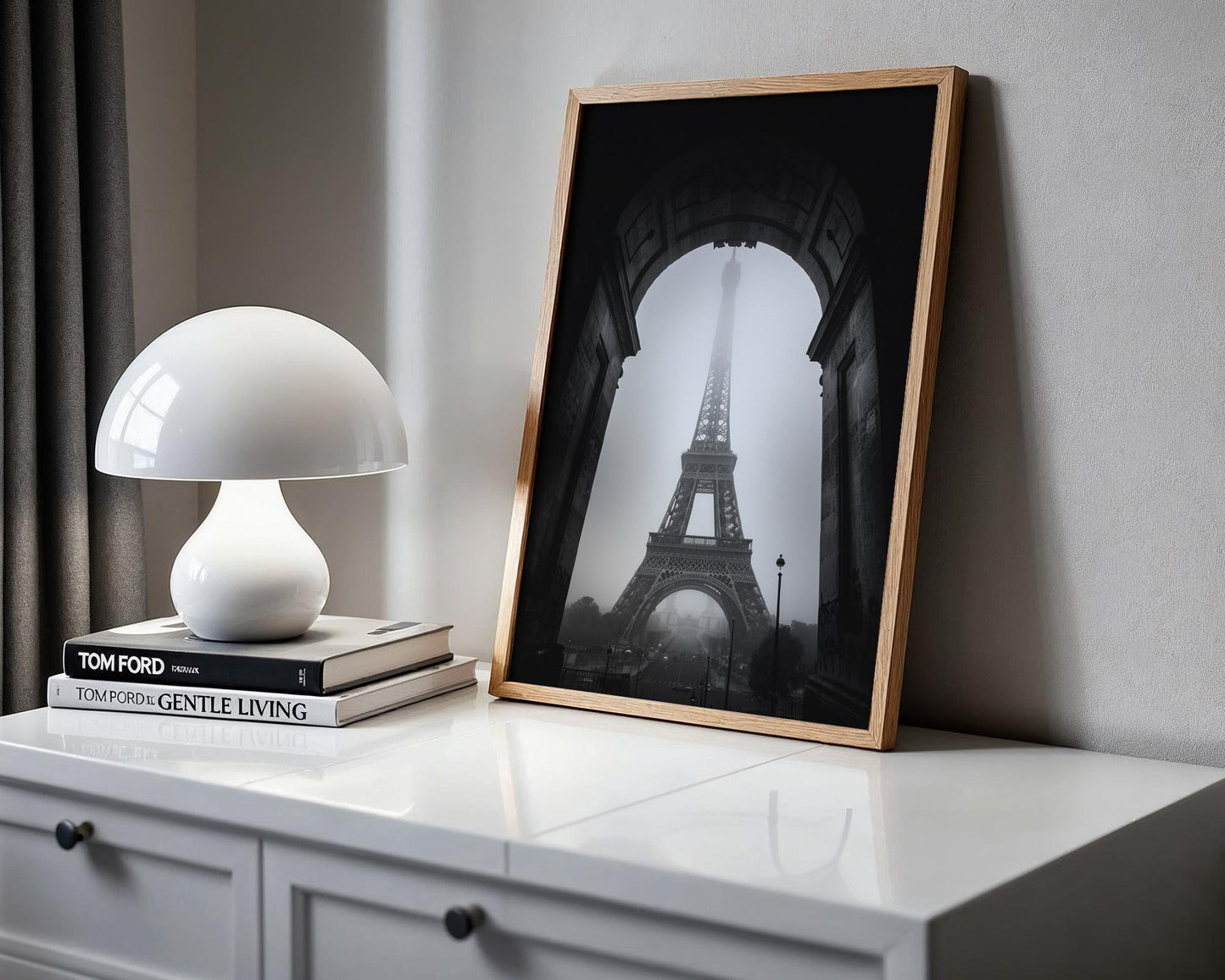 World Landmark | Eiffel Tower Black and White Photography Print | Paris Architecture Wall Art