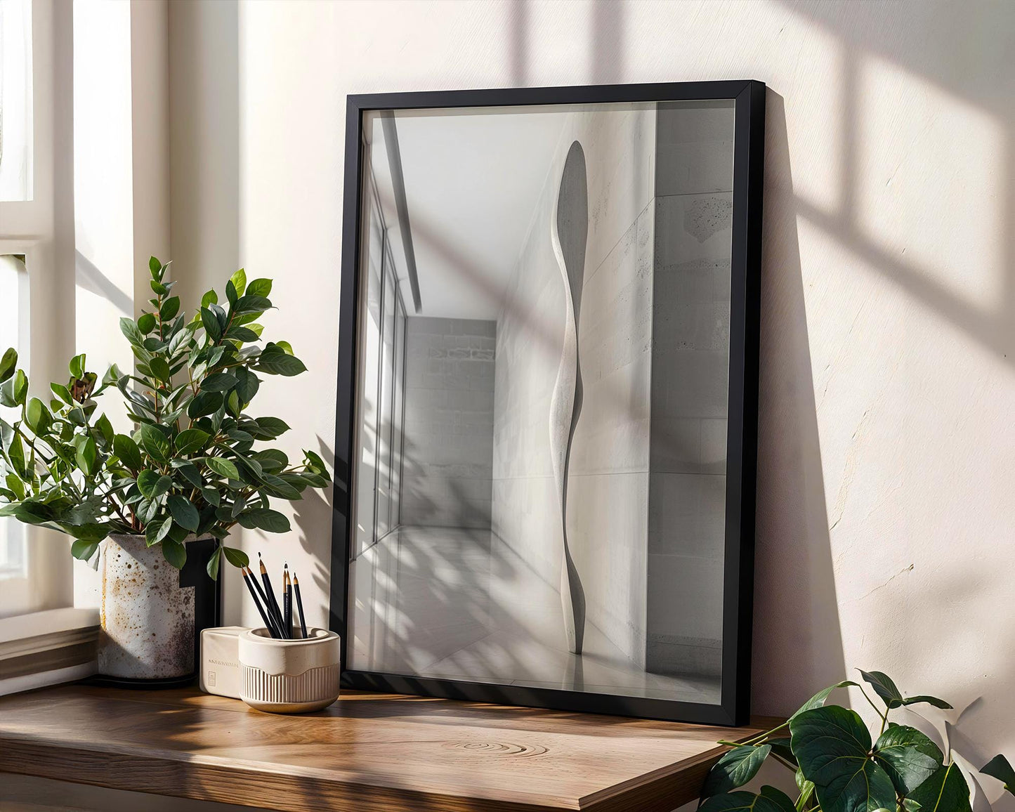 Urban Photography | Abstract Sculpture Art | Minimal Architectural Hallway Print wall art print, black and white architectural poster, minimalist modern Scandinavian wall decor, Monohaus