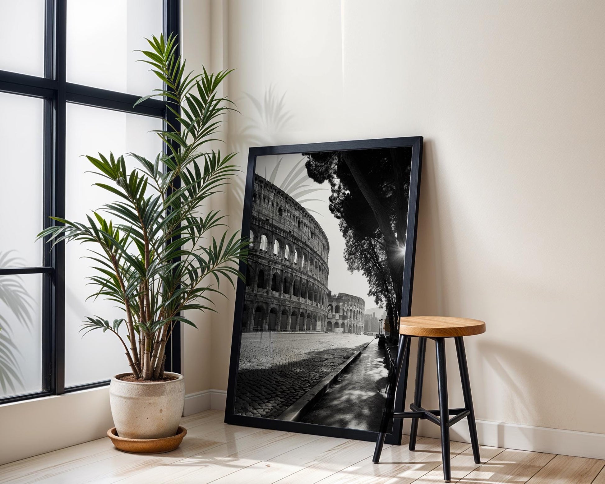 World Landmark | Rome Colosseum Photography Print | Black and White Italian Architecture Wall Art wall art print, black and white architectural poster, minimalist modern Scandinavian wall decor, Monohaus