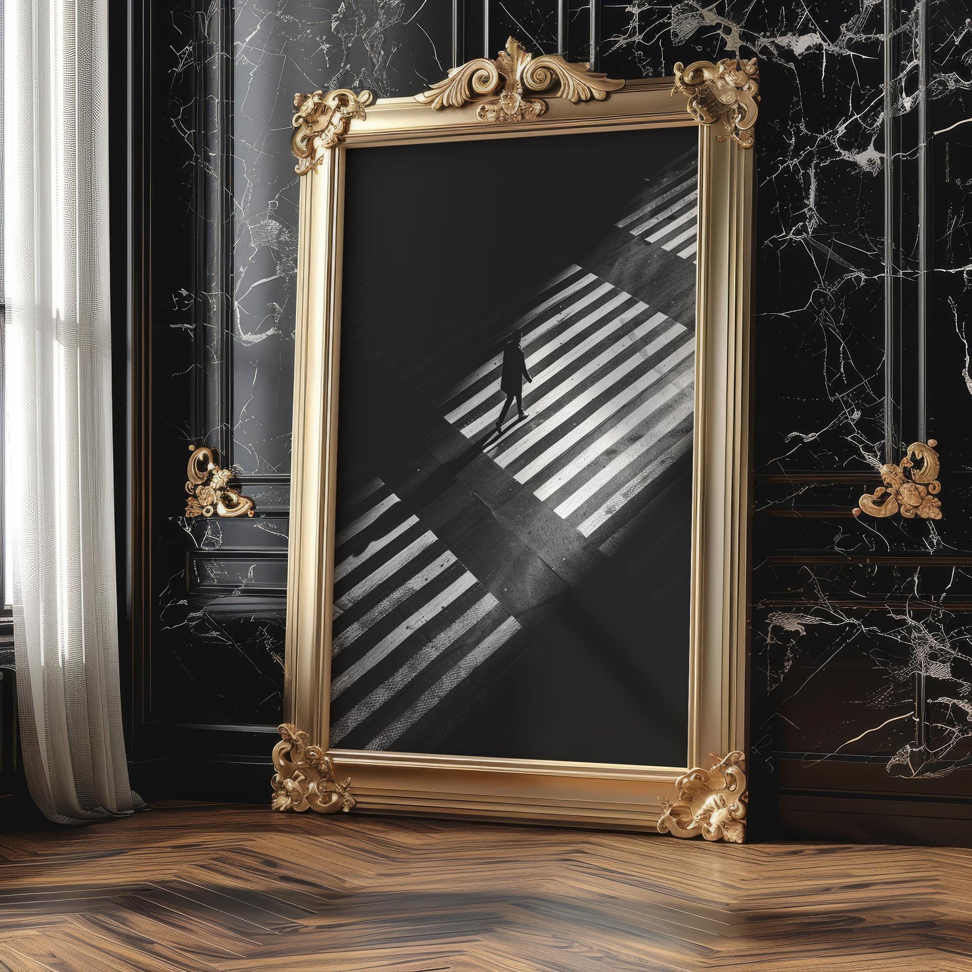 Urban Photography | Crosswalk Print | Black and White Wall Art black and white photo print, minimalist monochrome wall art poster for modern interiors, Monohaus