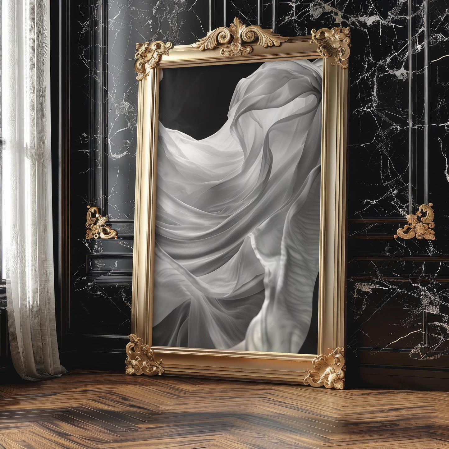 Minimal Wall Art Abstract Fabric Waves Art Print | Minimalist Scandi Decor abstract wall art print, geometric minimalist poster, modern Scandinavian decor, Monohaus