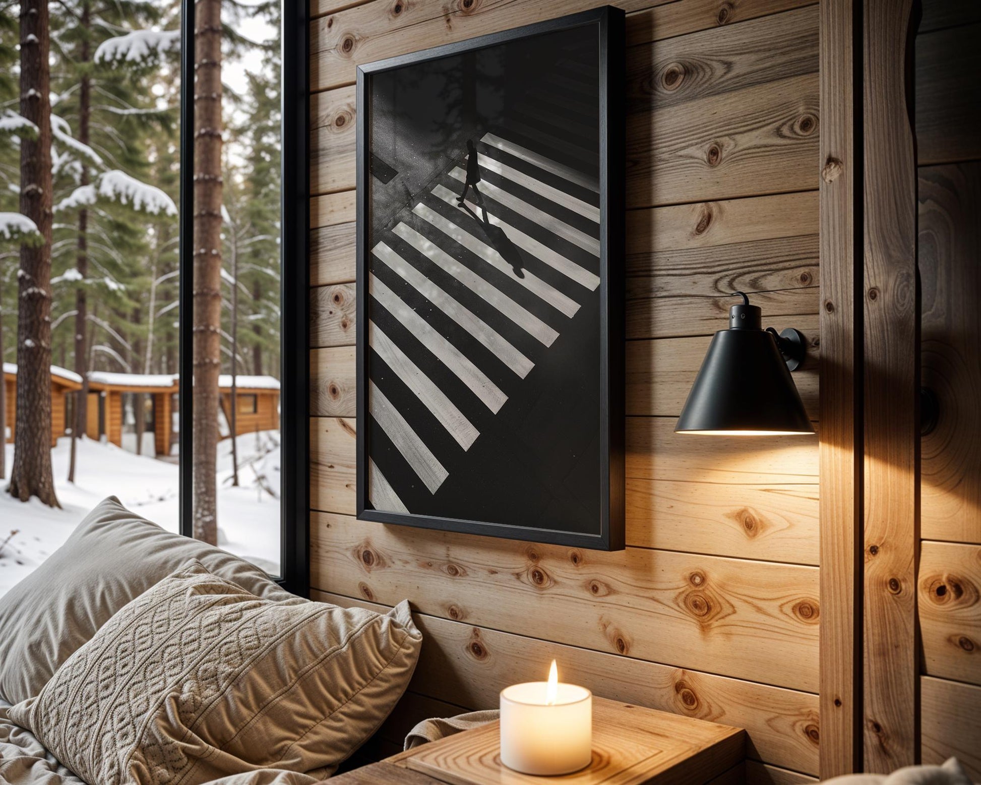 Urban Crosswalk Black and White Photography Print | Modern Noir Wall Art black and white photo print, minimalist monochrome wall art poster for modern interiors, Monohaus