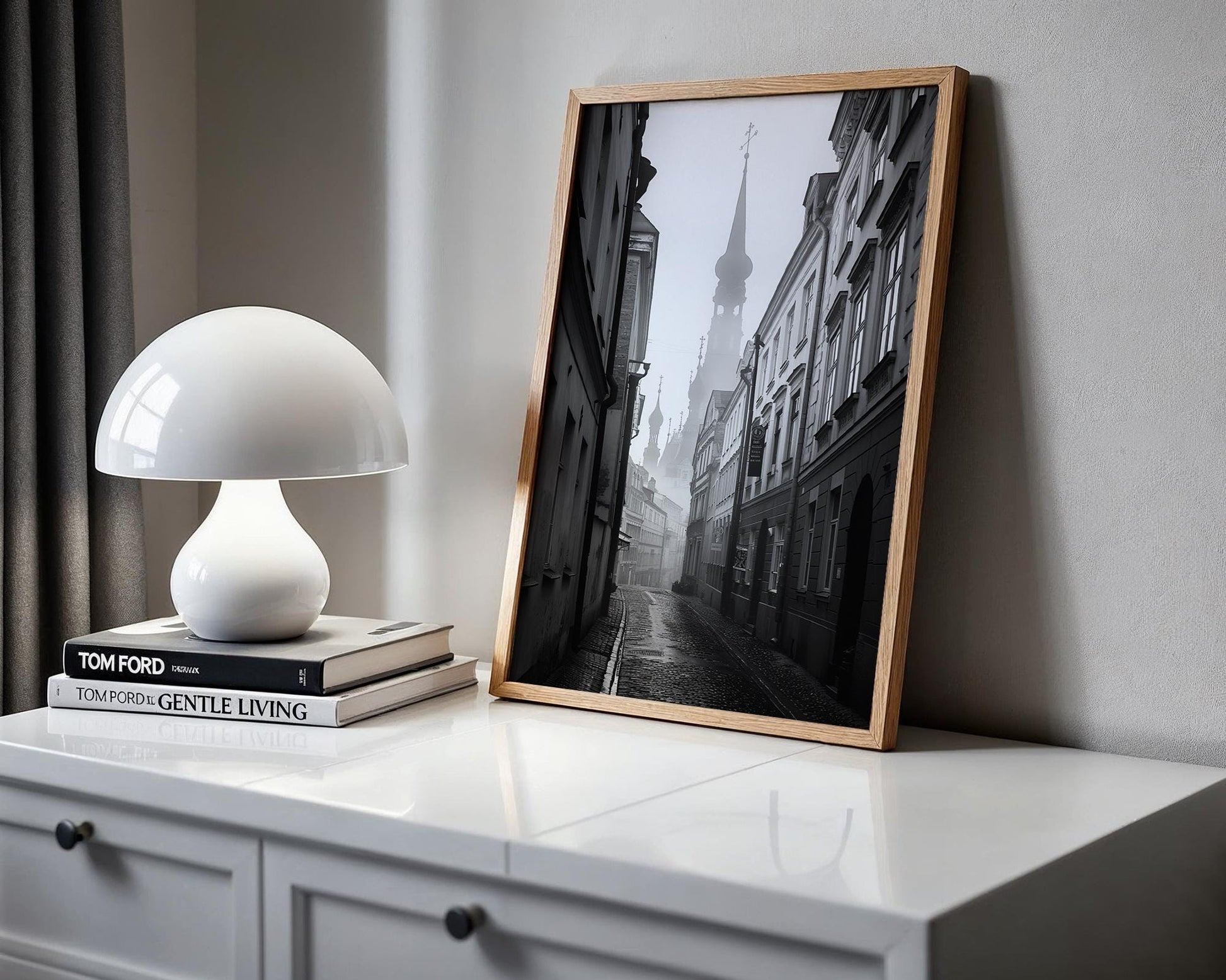 World Landmark | Riga Old Town Photography Print | Moody Baltic Architecture Wall Art wall art print, black and white architectural poster, minimalist modern Scandinavian wall decor, Monohaus