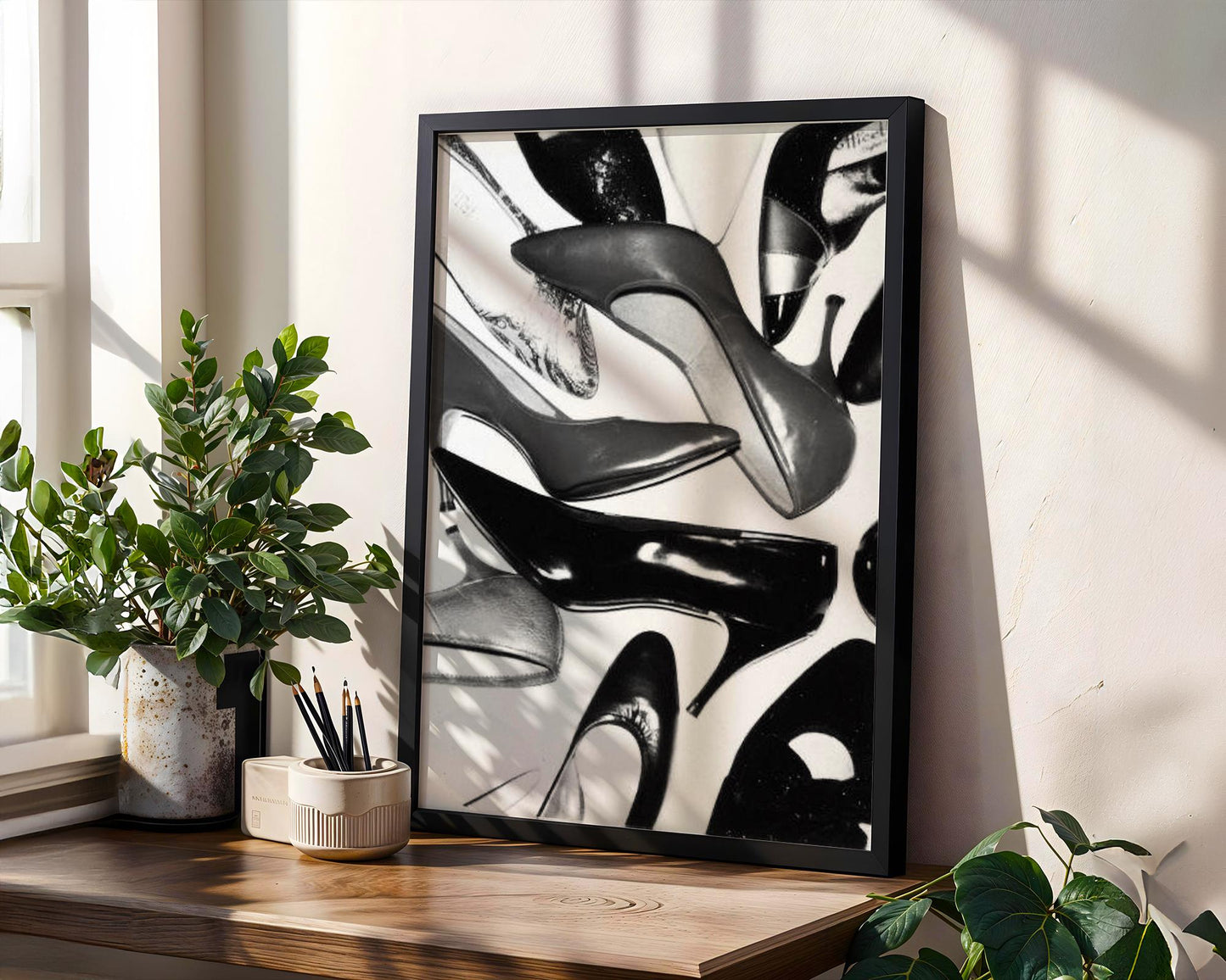 Black and White High Heels Fashion Print | Minimalist Chic Wall Art wall art print, minimalist black and white poster, modern Scandinavian wall decor, Monohaus