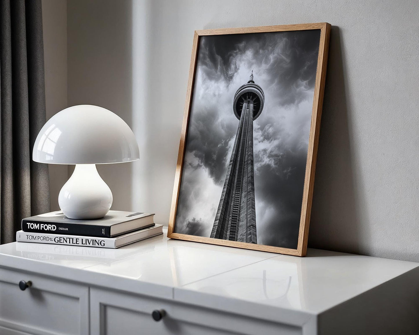 World Landmark | CN Tower Toronto Print | Black and White Photography, Modern Architecture wall art print, black and white architectural poster, minimalist modern Scandinavian wall decor, Monohaus