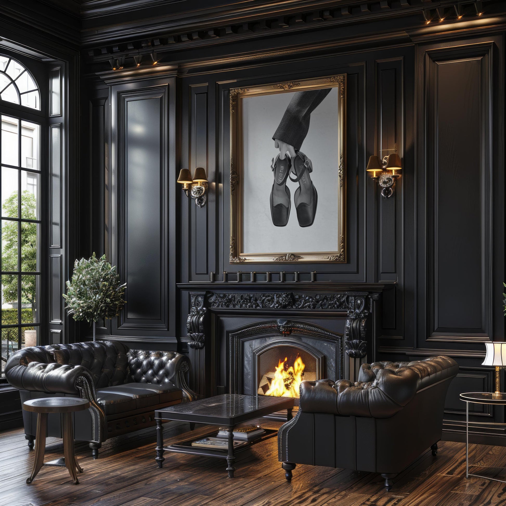 Designer Wall Art | Black and White Shoe Print | Minimalist Fashion Photography wall art print, minimalist black and white poster, modern Scandinavian wall decor, Monohaus