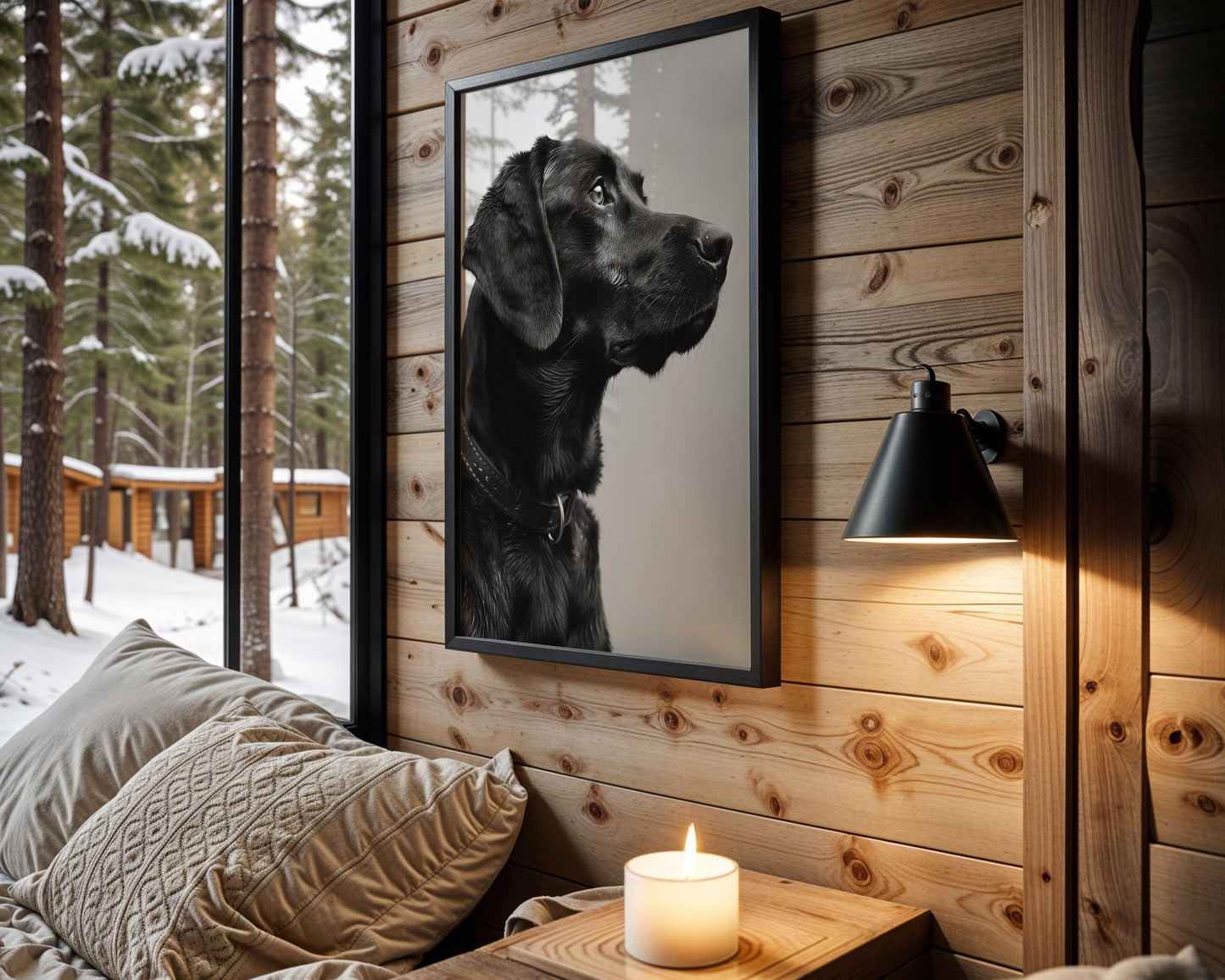 Dog Photography Black Lab Fine Art Print | Modern Pet Portrait, Minimalist Decor wall art print, minimalist black and white poster, modern Scandinavian wall decor, Monohaus