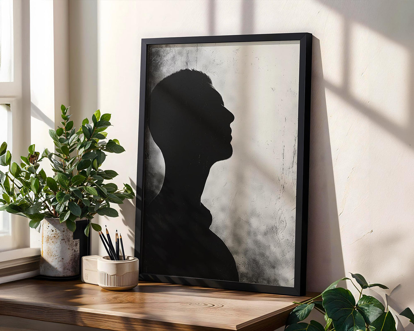 Minimal Wall Art | Black and White Male Portrait |  Monochrome Photography wall art print, minimalist black and white poster, modern Scandinavian wall decor, Monohaus