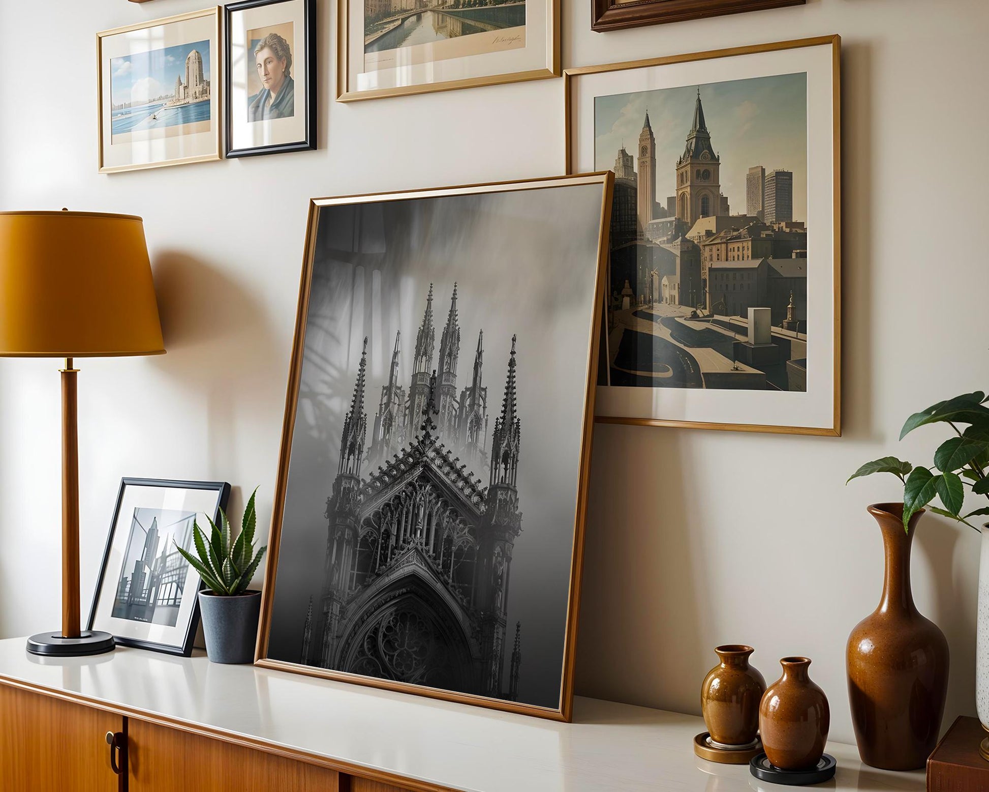 World Landmark | Gothic Church Photography Print | Moody Black and White Wall Art wall art print, minimalist black and white poster, modern Scandinavian wall decor, Monohaus