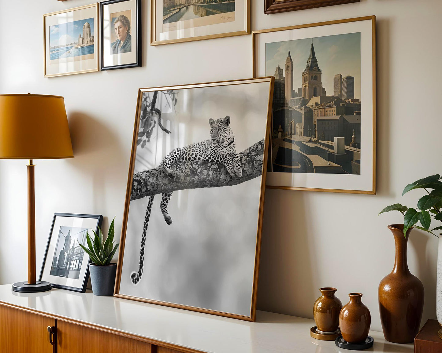 Wildlife Poster | Leopard Photography Print | Minimalist Safari Wall Art wall art print, minimalist black and white poster, modern Scandinavian wall decor, Monohaus